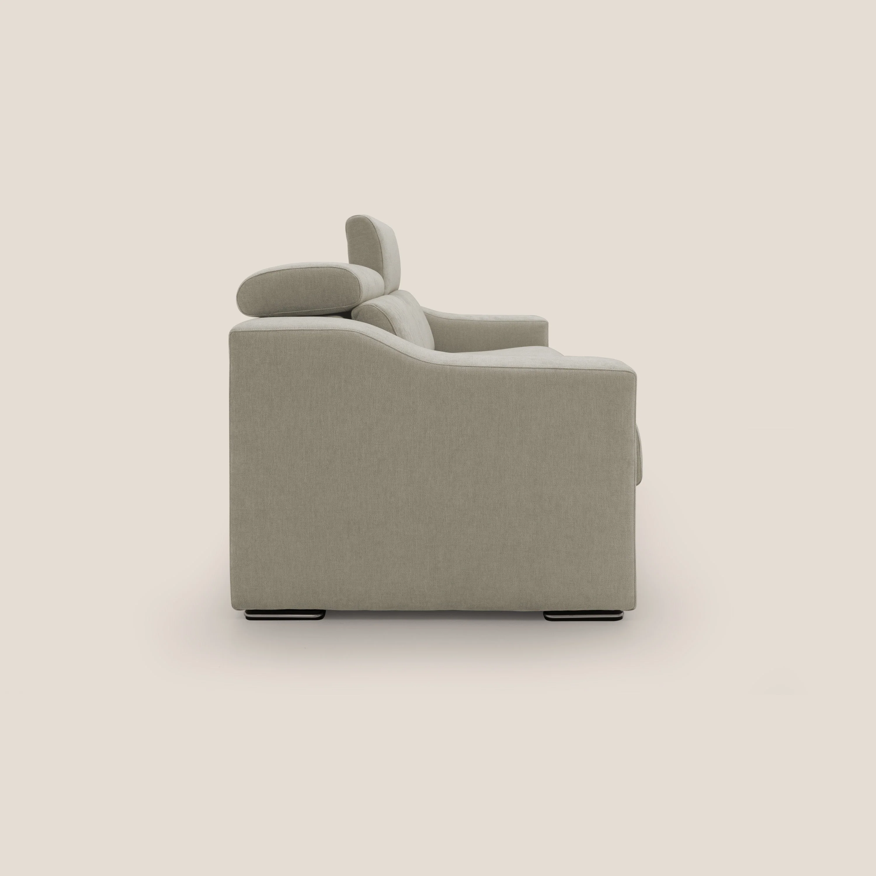 Bomber Canapé convertible matrimonial avec  têtières en tissu imperméable T14 Taupe tortora - Image 8