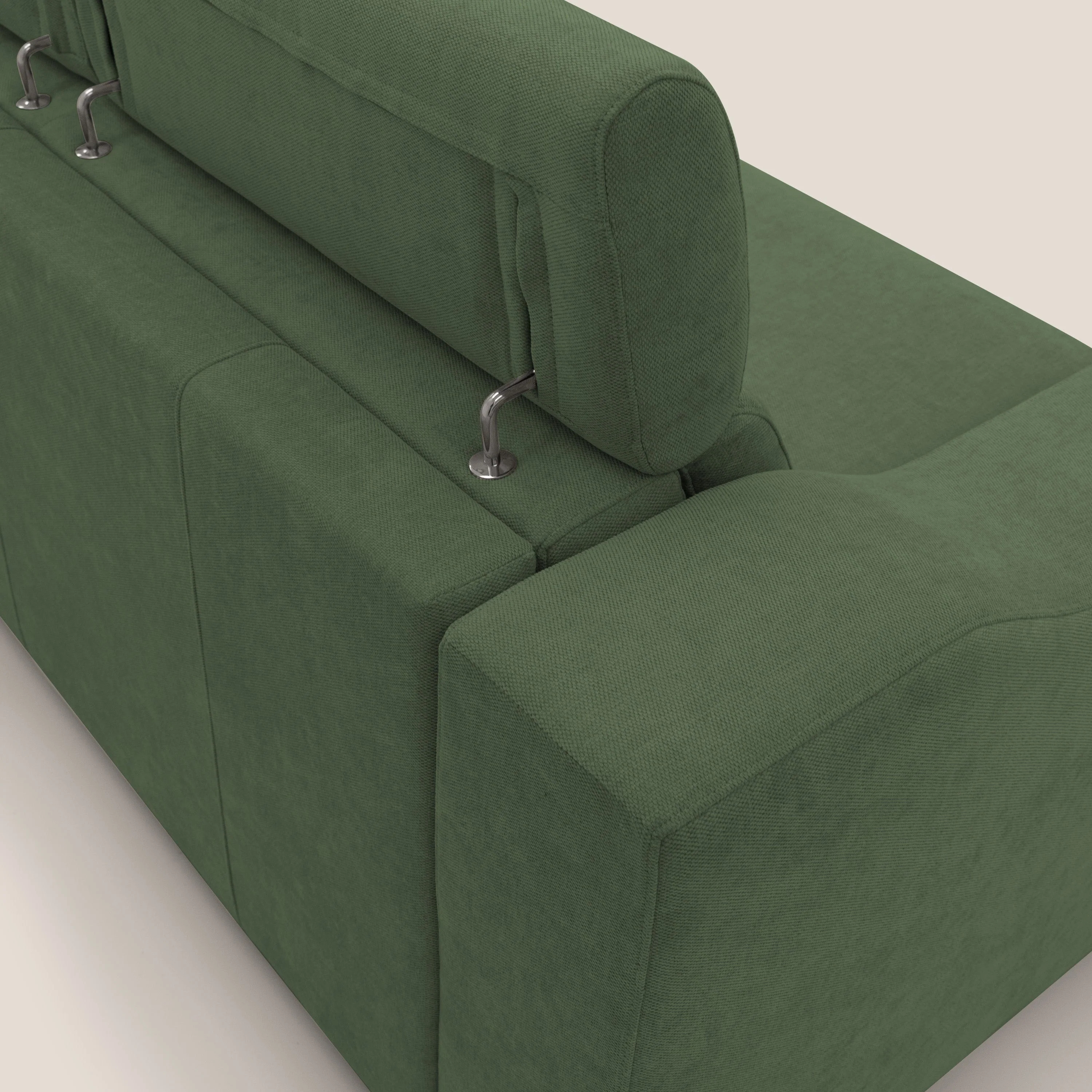 Bomber Canapé convertible matrimonial avec têtières en tissu imperméable T14 vert - Image 5