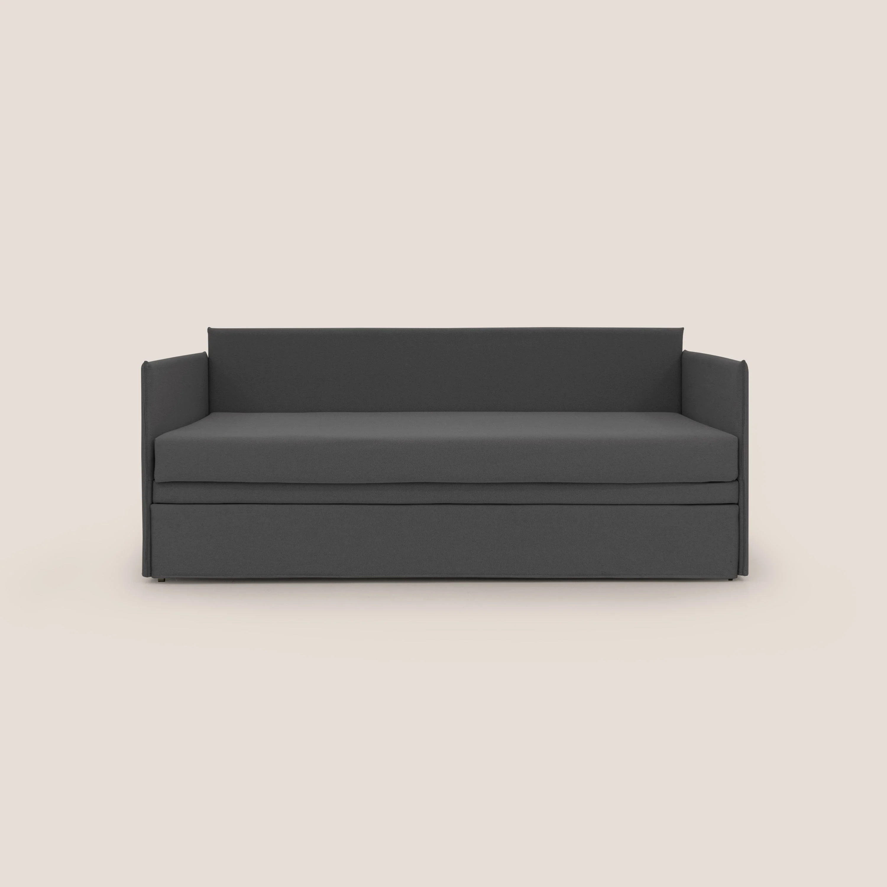 Brenta Canapé duplex avec lits jumeaux et tissu effet coton imperméable T13 anthracite