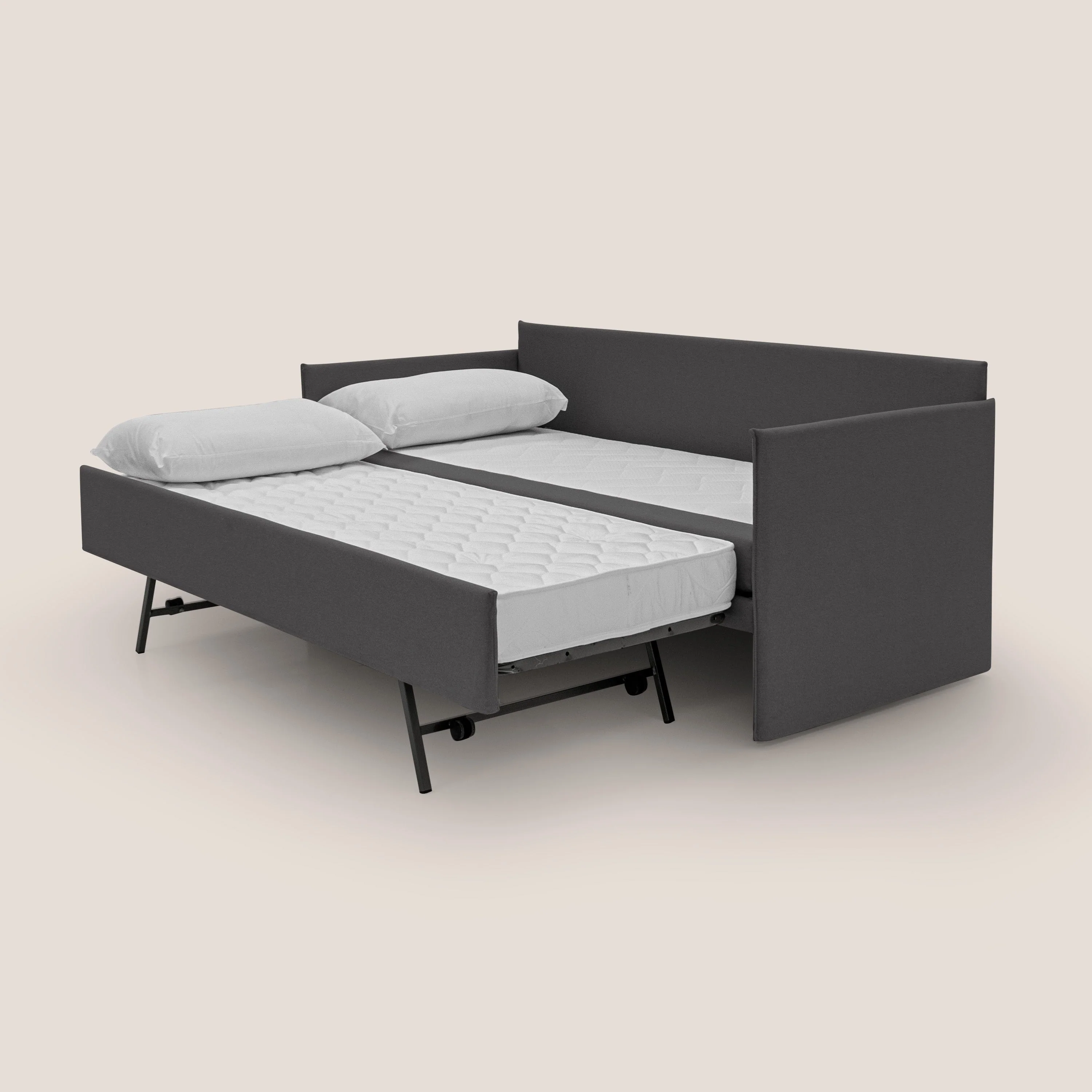 Brenta Canapé duplex avec lits jumeaux et tissu effet coton imperméable T13 anthracite - Image 2