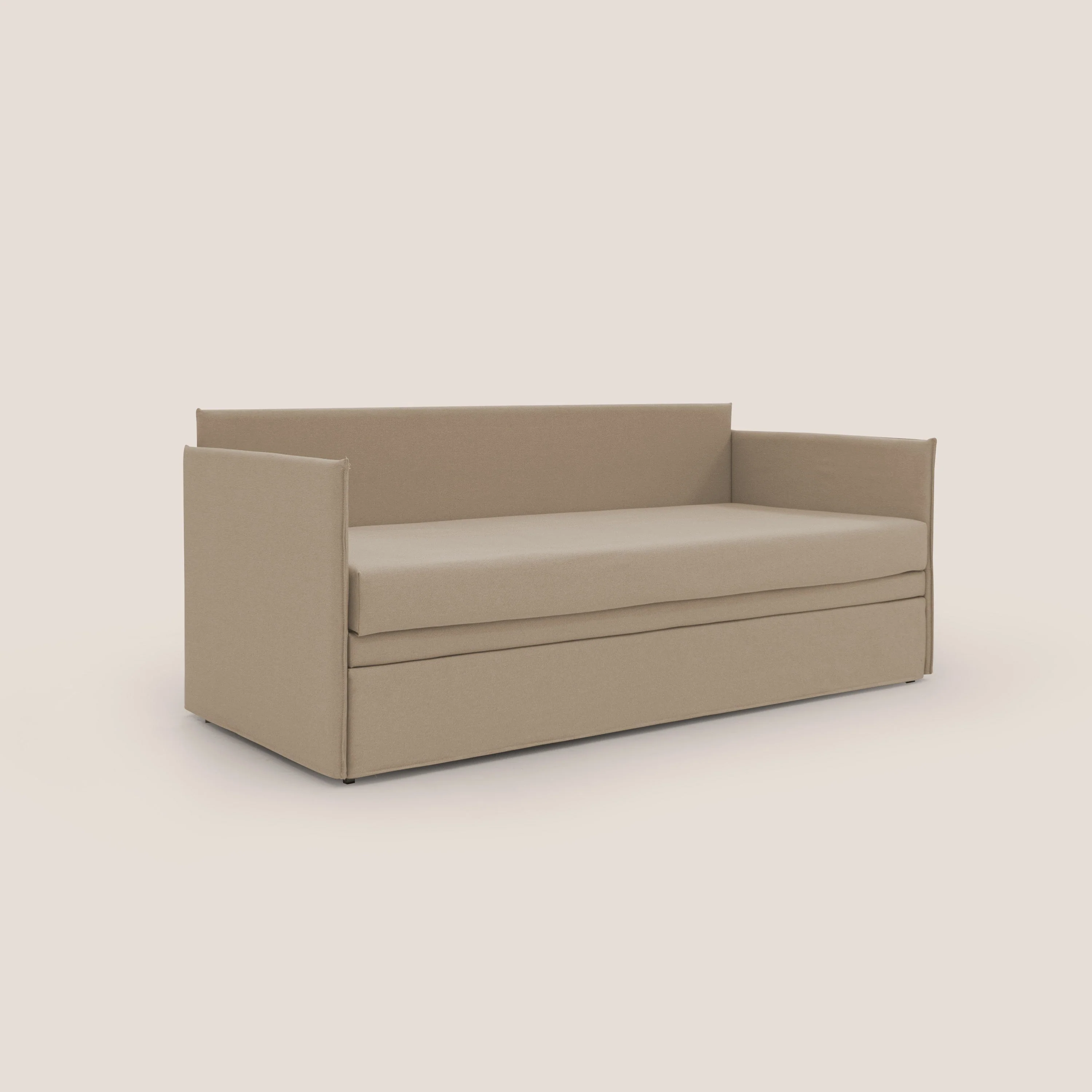 Brenta Canapé duplex avec lits jumeaux et tissu effet coton imperméable T13 beige - Image 3