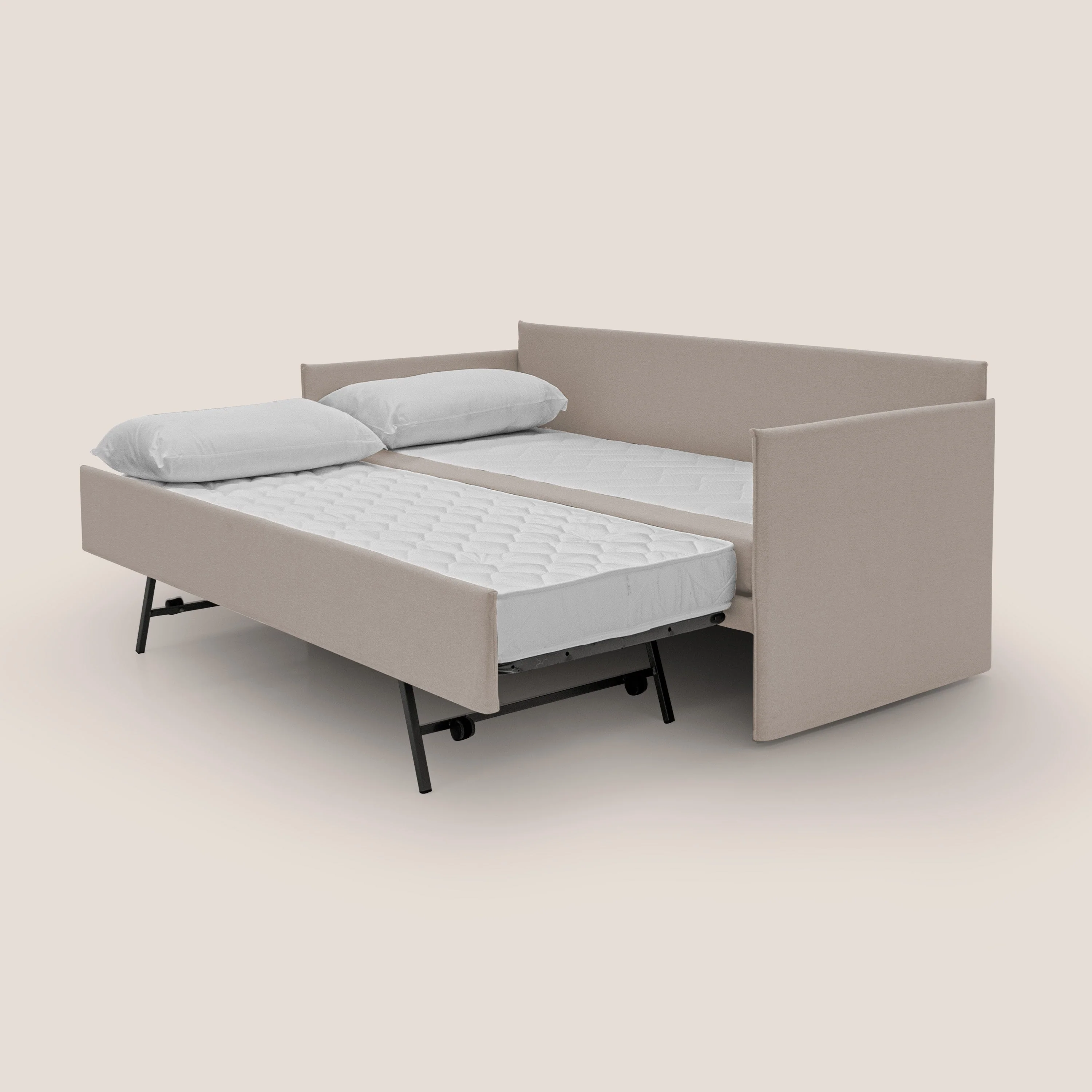 Brenta Canapé duplex avec lits jumeaux et tissu effet coton imperméable T13 crème - Image 2