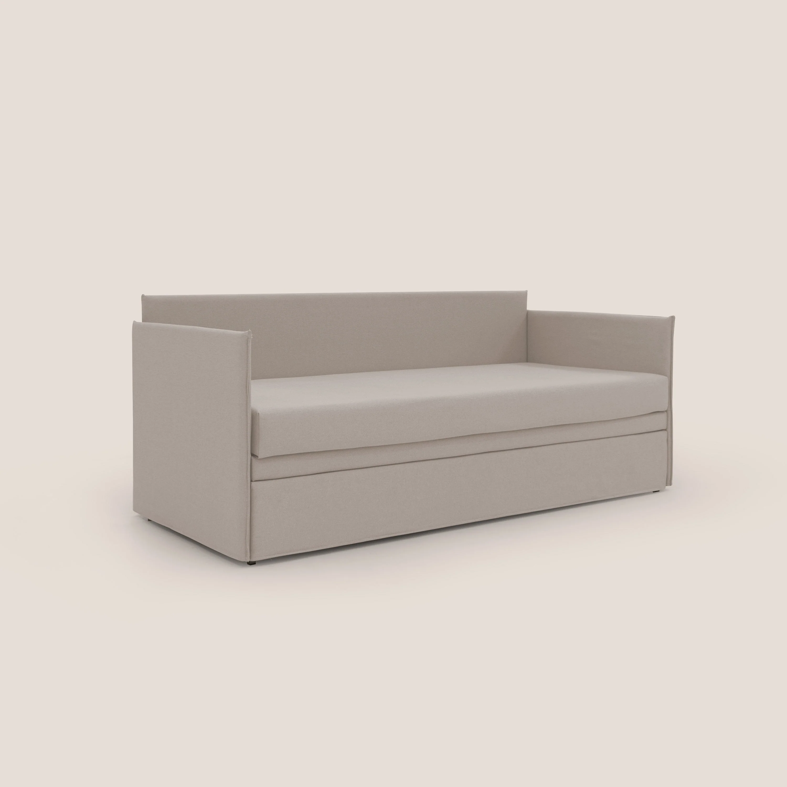 Brenta Canapé duplex avec lits jumeaux et tissu effet coton imperméable T13 crème - Image 3