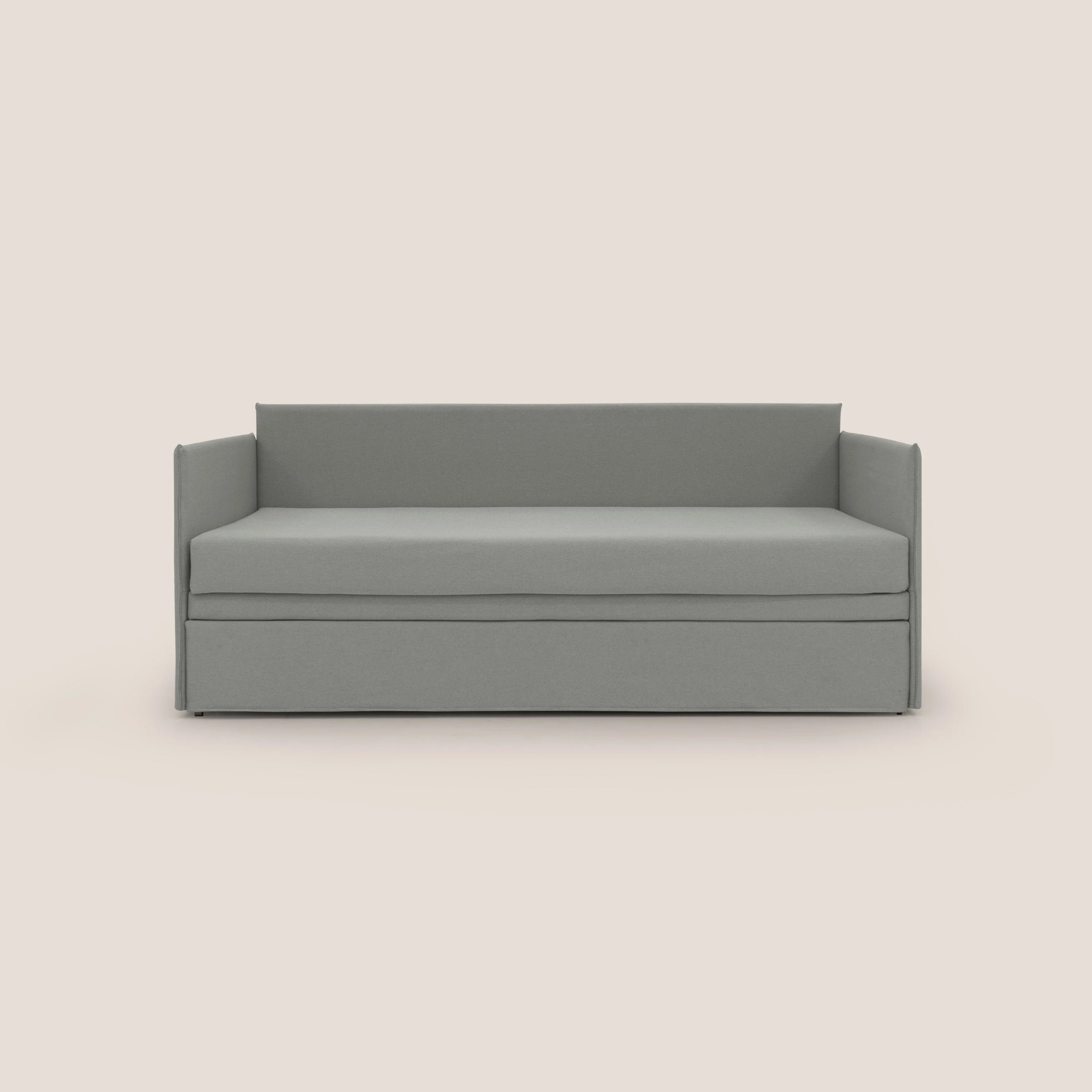 Brenta Canapé duplex avec lits jumeaux et tissu effet coton imperméable T13 gris