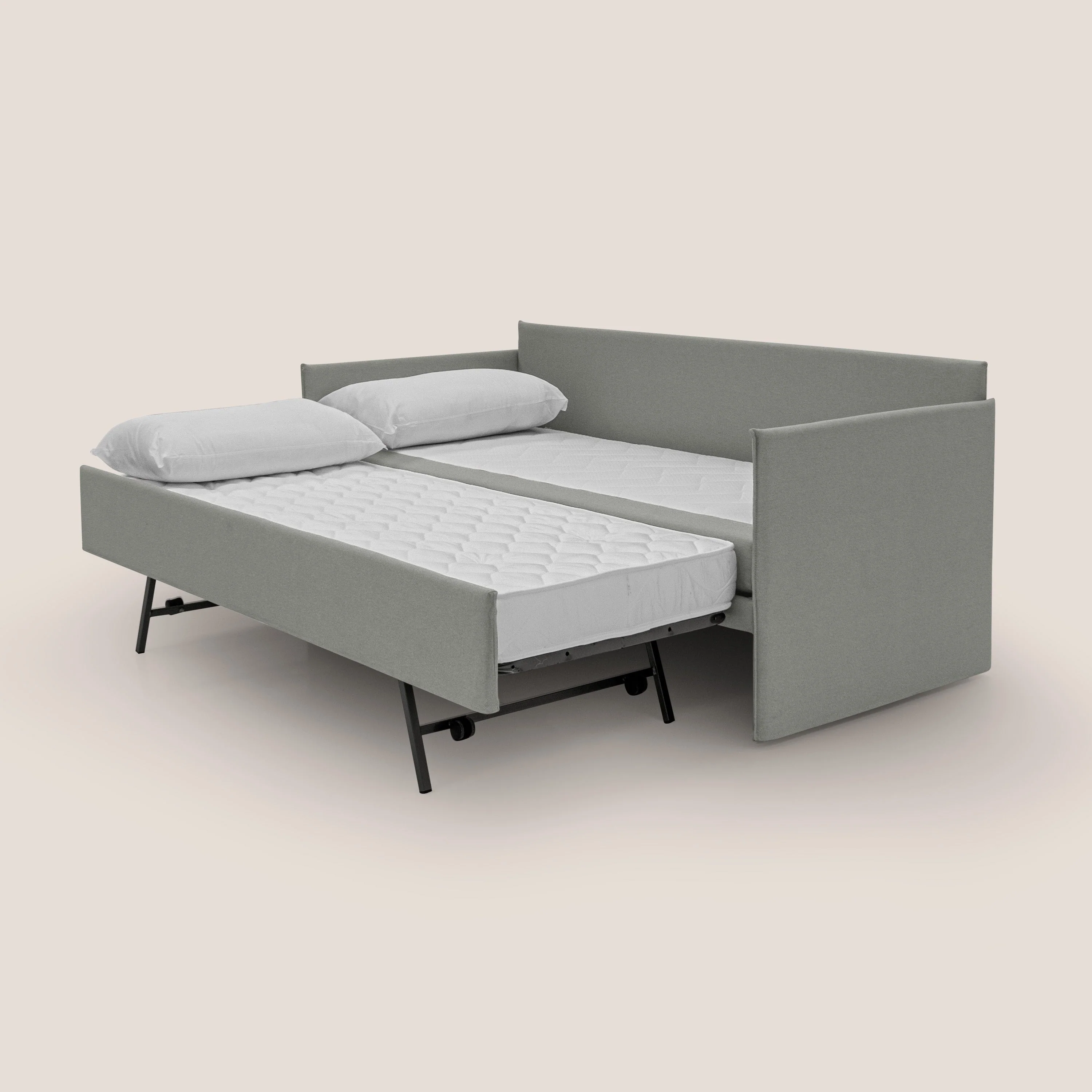 Brenta Canapé duplex avec lits jumeaux et tissu effet coton imperméable T13 gris - Image 2