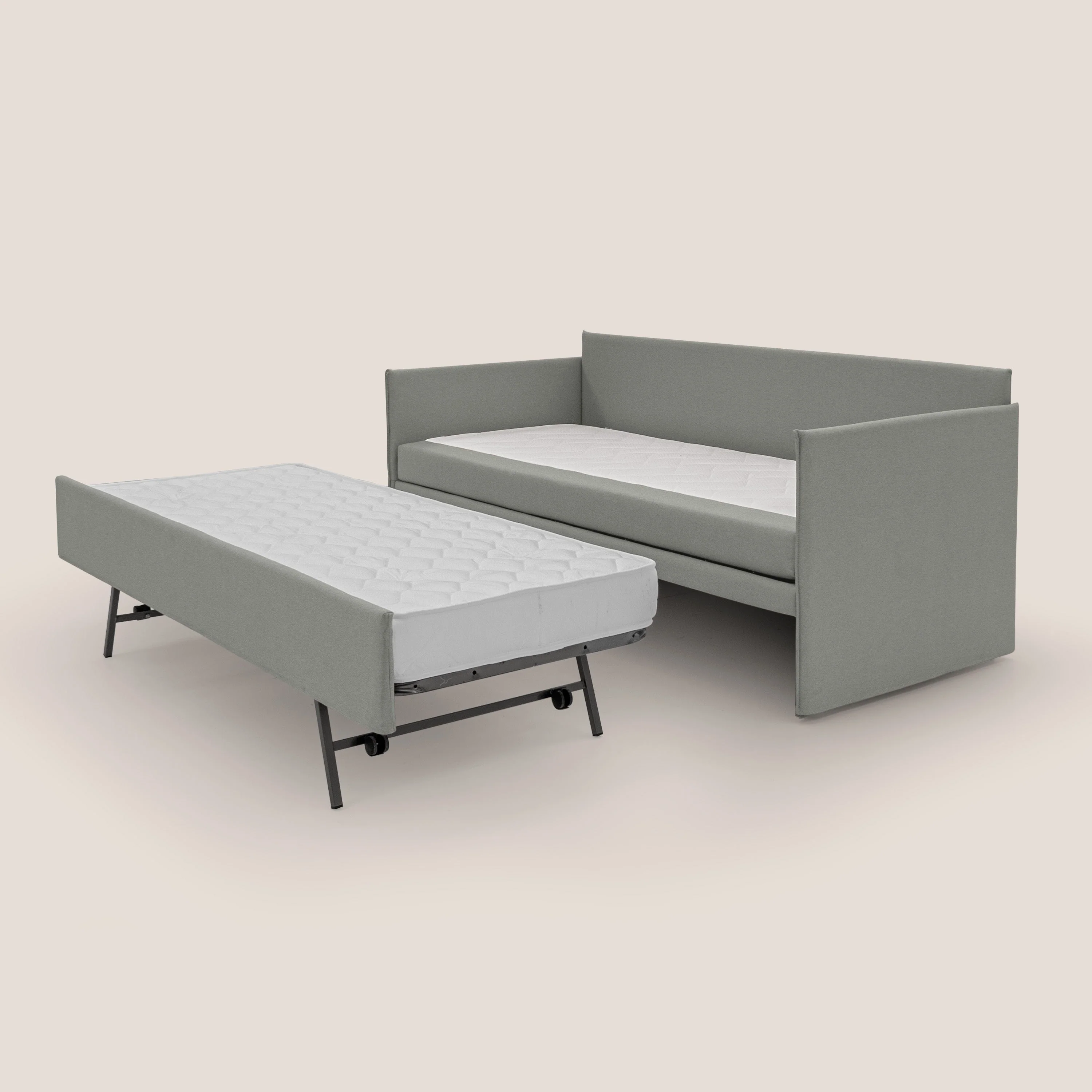 Brenta Canapé duplex avec lits jumeaux et tissu effet coton imperméable T13 gris - Image 5