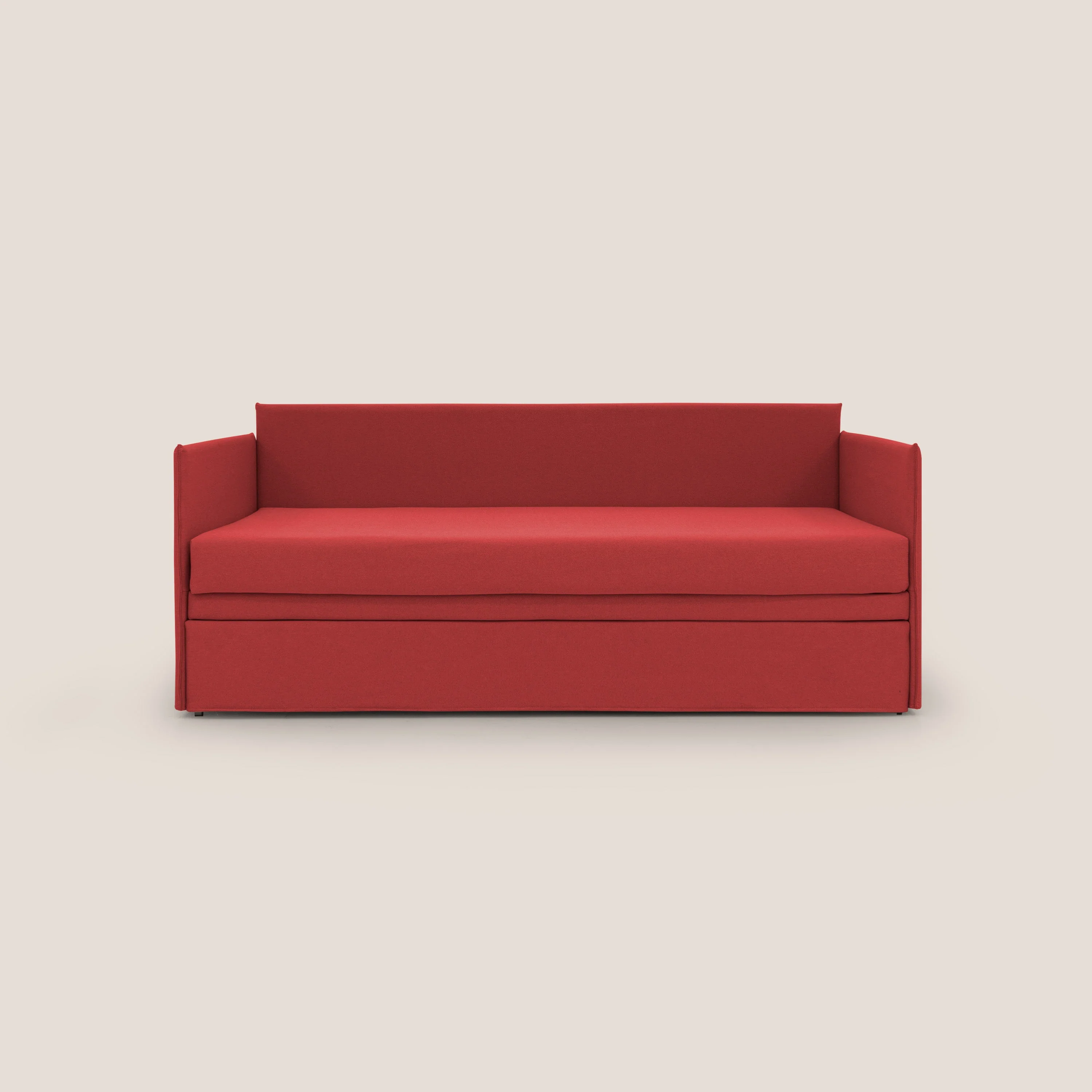 Brenta Canapé duplex avec lits jumeaux et tissu effet coton imperméable T13 rouge