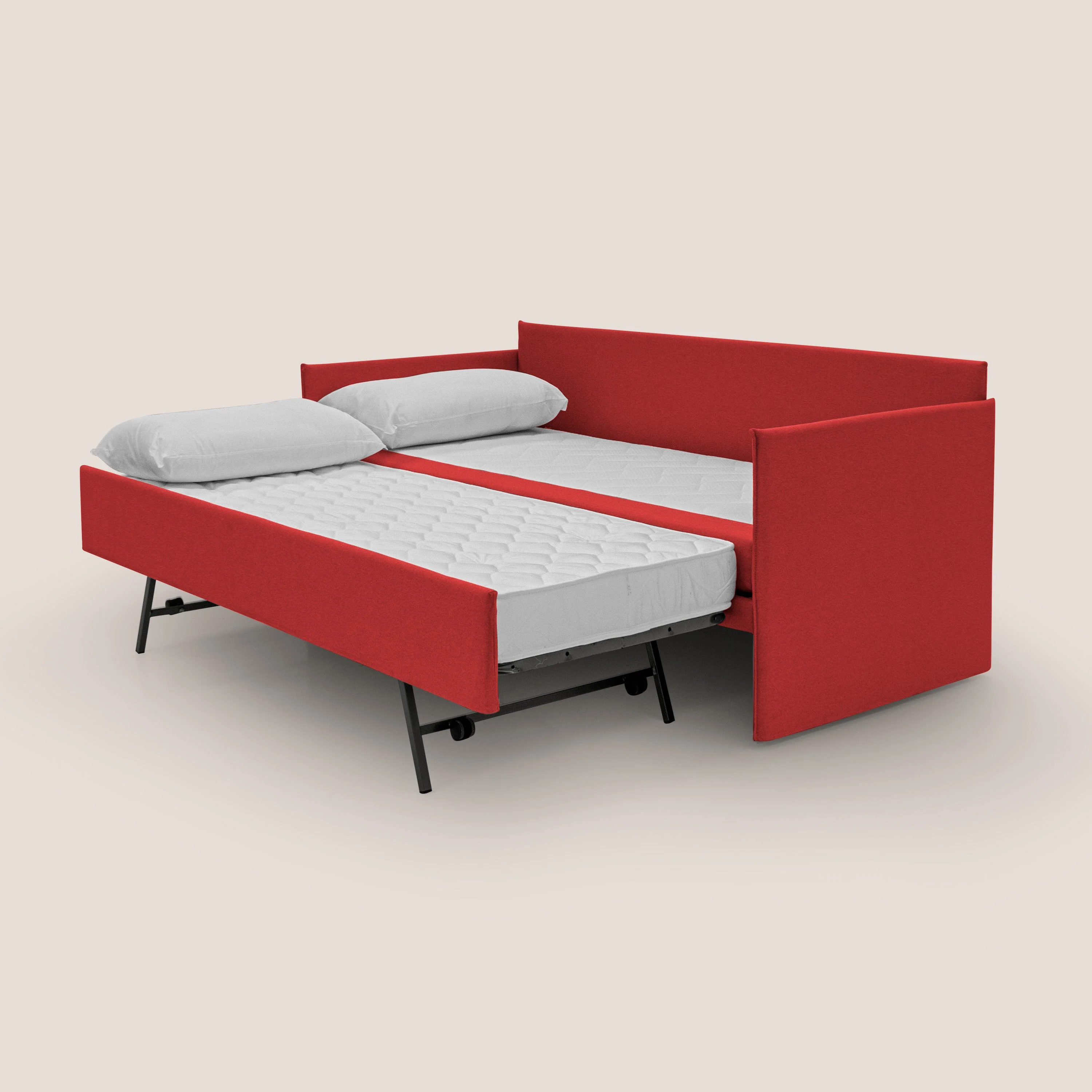 Brenta Canapé duplex avec lits jumeaux et tissu effet coton imperméable T13 rouge - Image 2