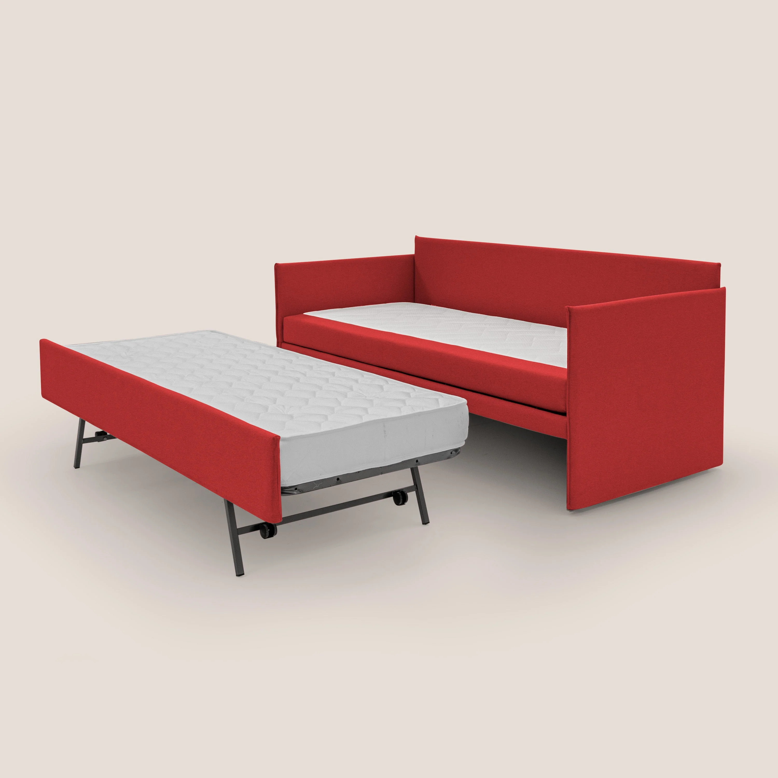 Brenta Canapé duplex avec lits jumeaux et tissu effet coton imperméable T13 rouge - Image 5