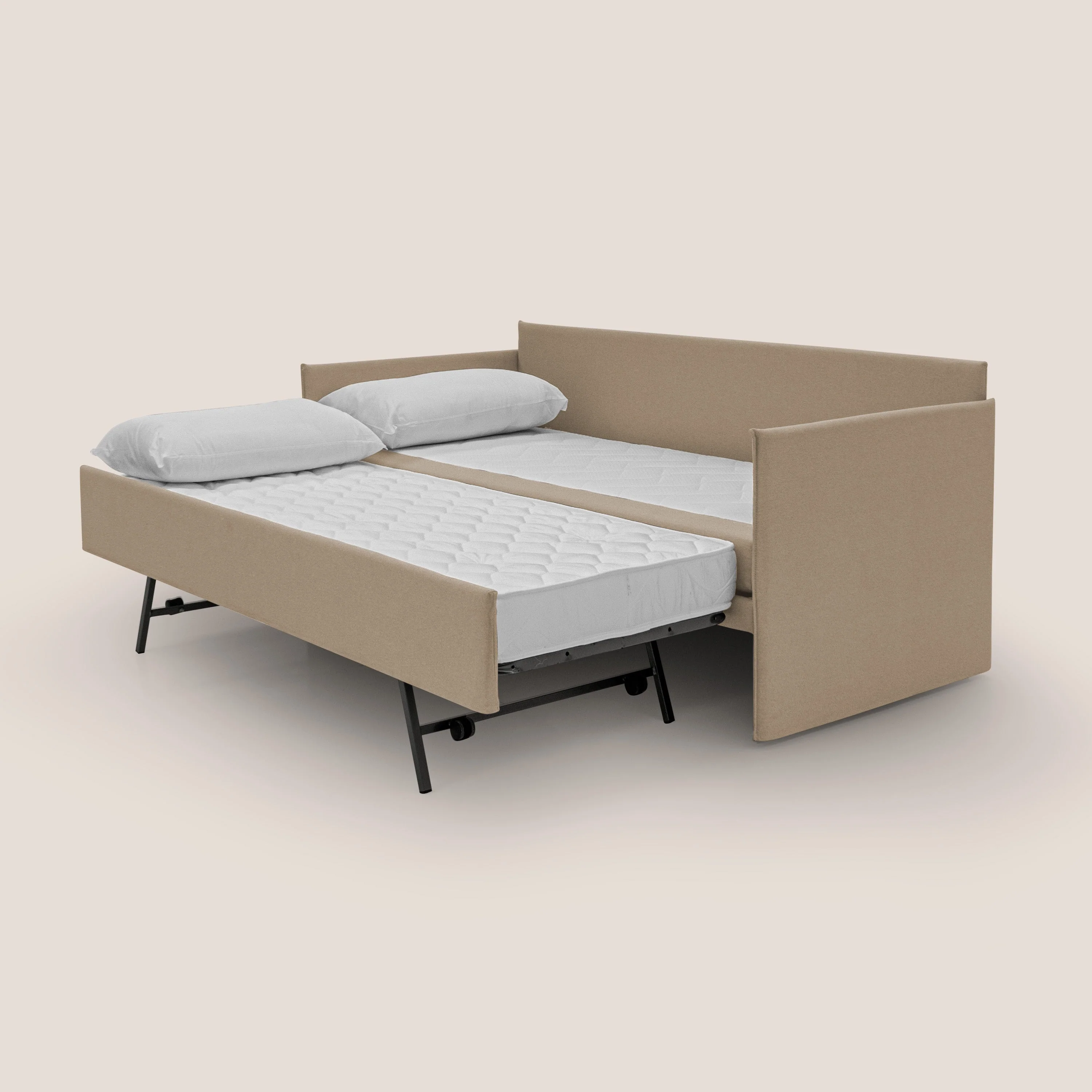 Brera Canapé duplex avec lits jumeaux et tissu effet coton imperméable T13 beige - Image 2