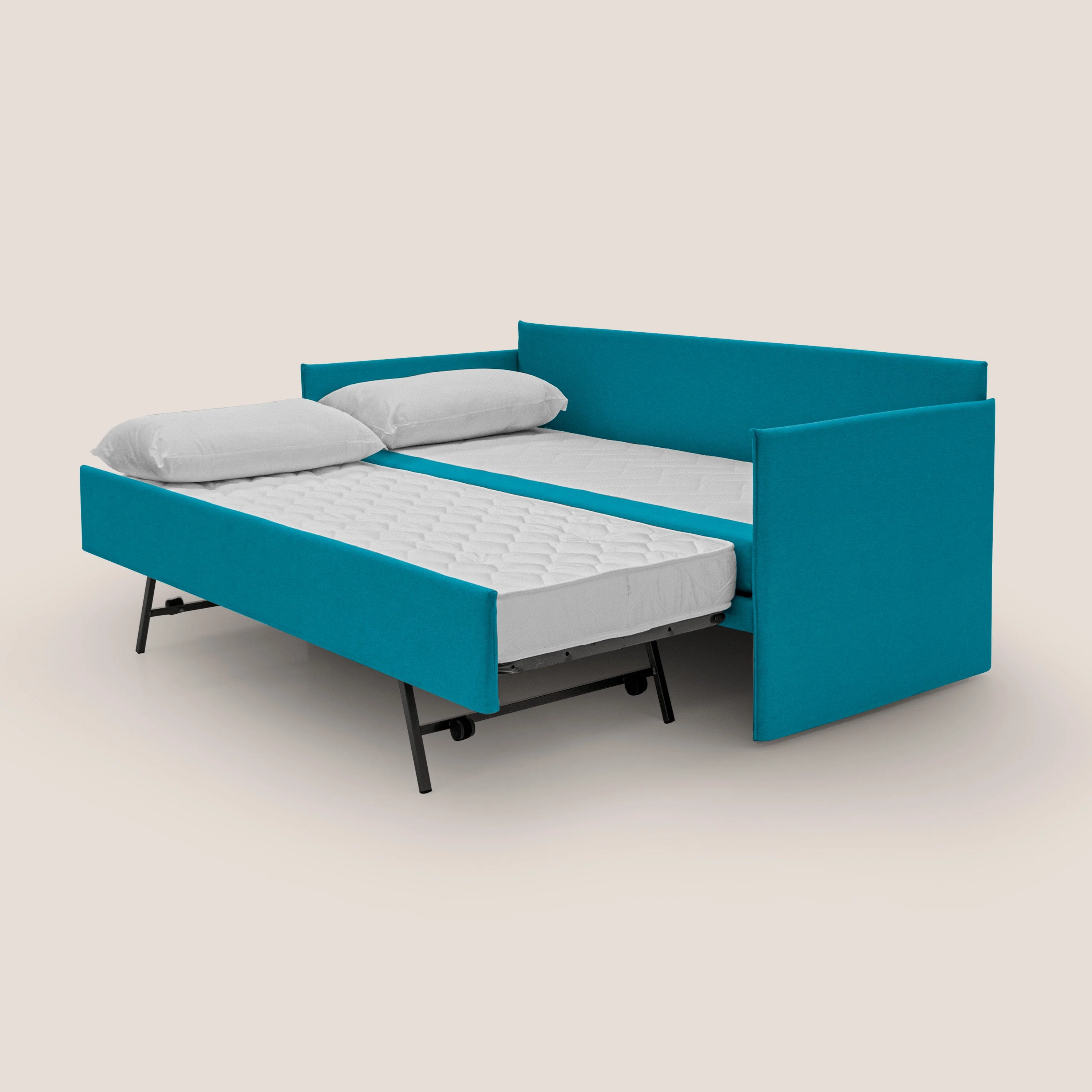 Brera Canapé duplex avec lits jumeaux et tissu effet coton imperméable T13 bleu clair - Image 2