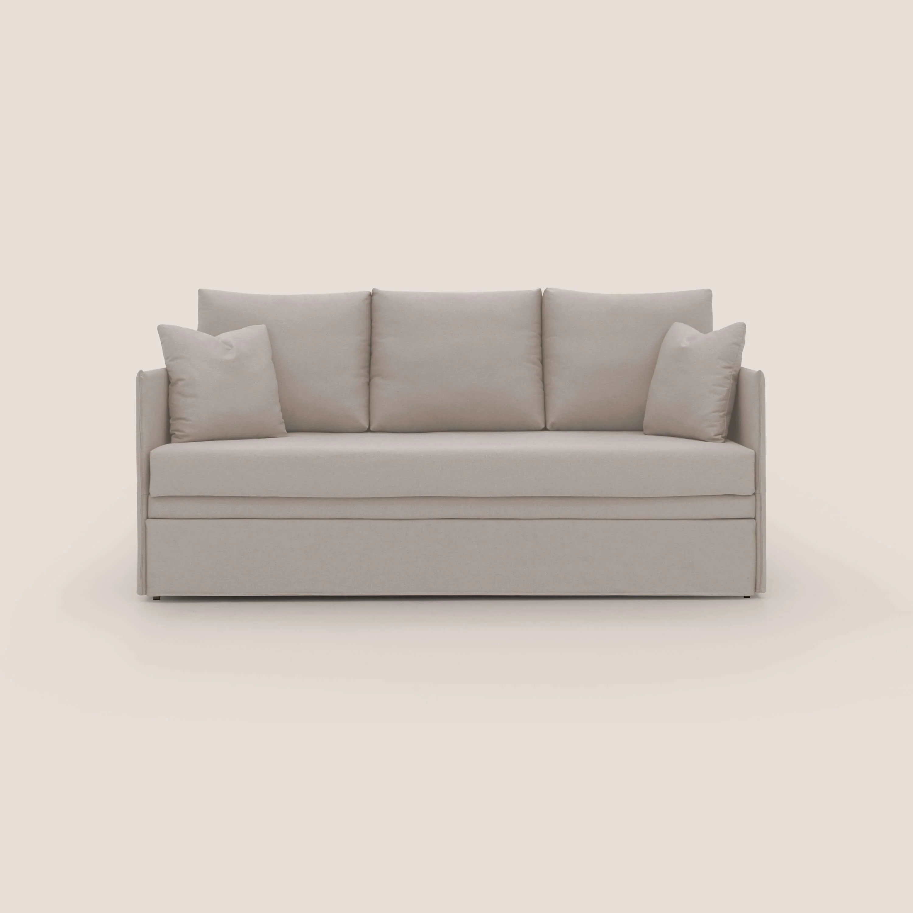 Brera Canapé duplex avec lits jumeaux et tissu effet coton imperméable T13 crème