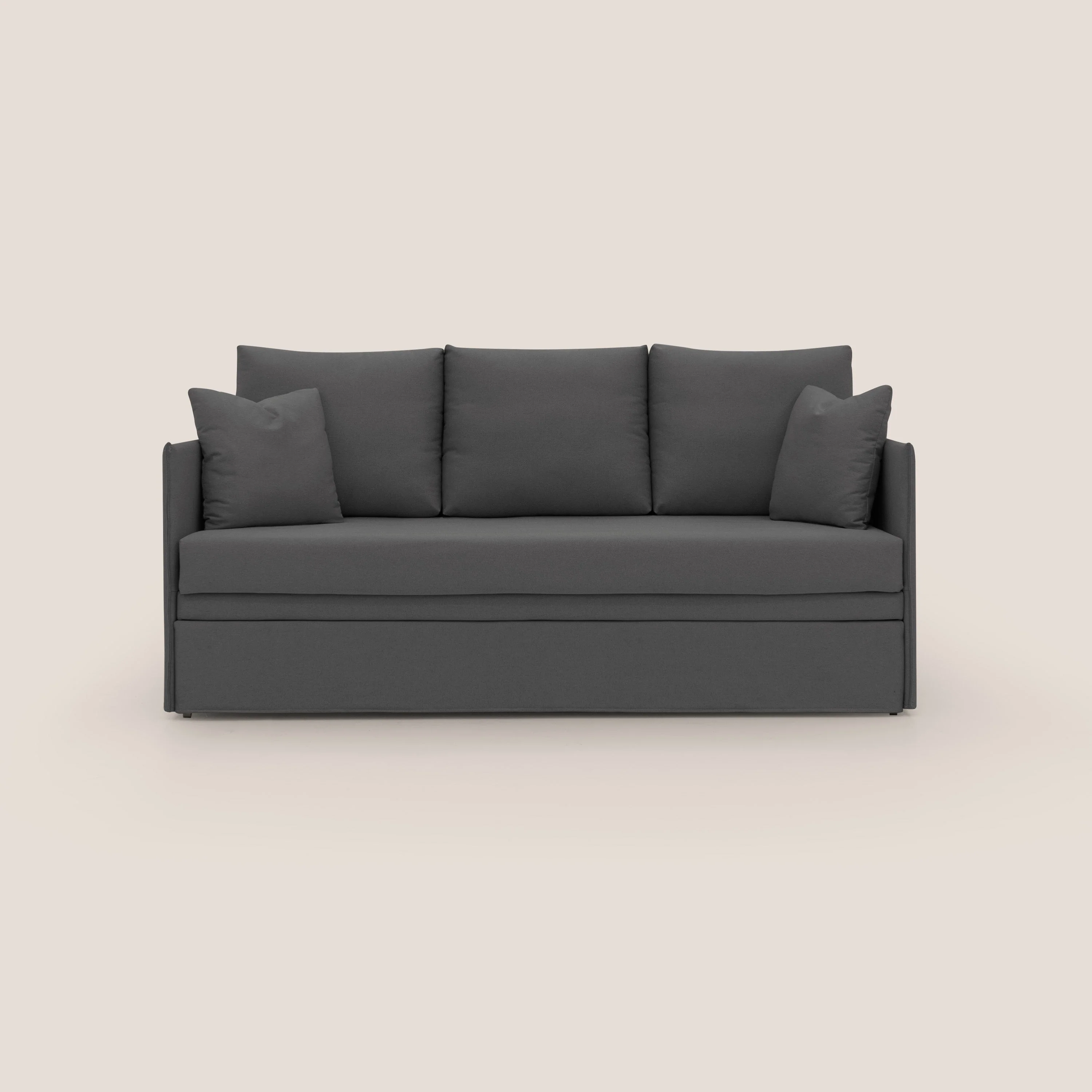 Brera Canapé duplex avec lits jumeaux et tissu effet coton imperméable T13 gris