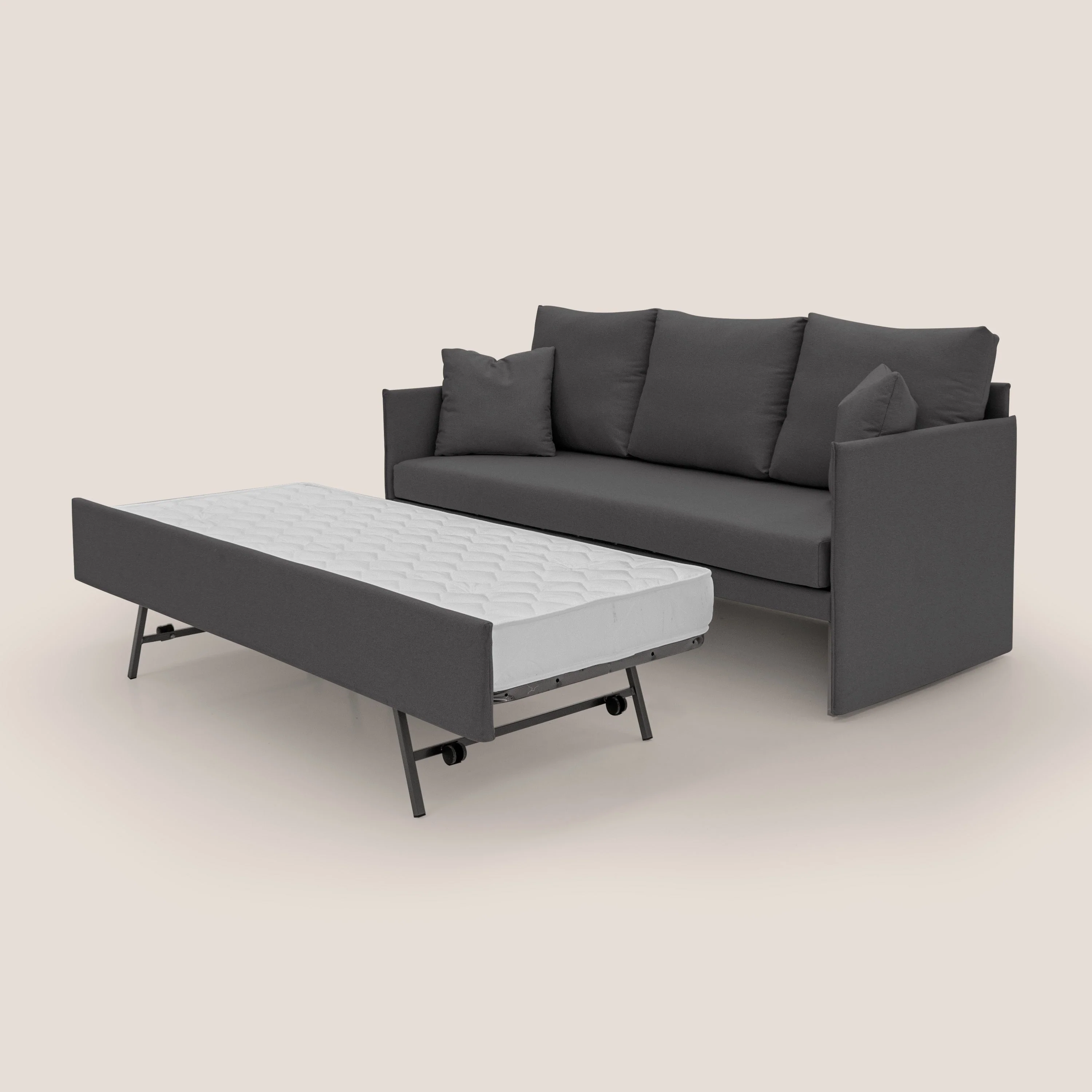 Brera Canapé duplex avec lits jumeaux et tissu effet coton imperméable T13 gris - Image 6