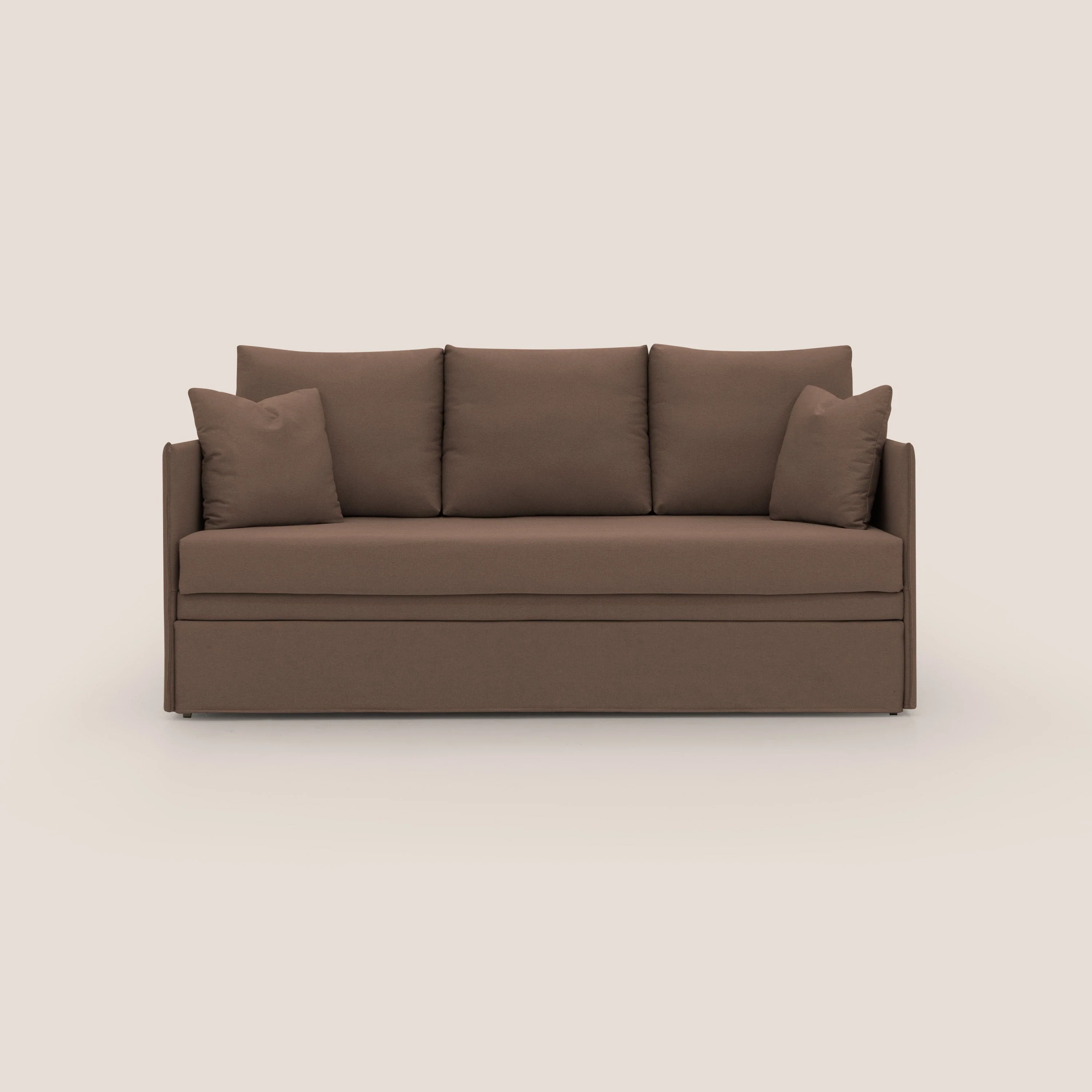 Brera Canapé duplex avec lits jumeaux et tissu effet coton imperméable T13 marron