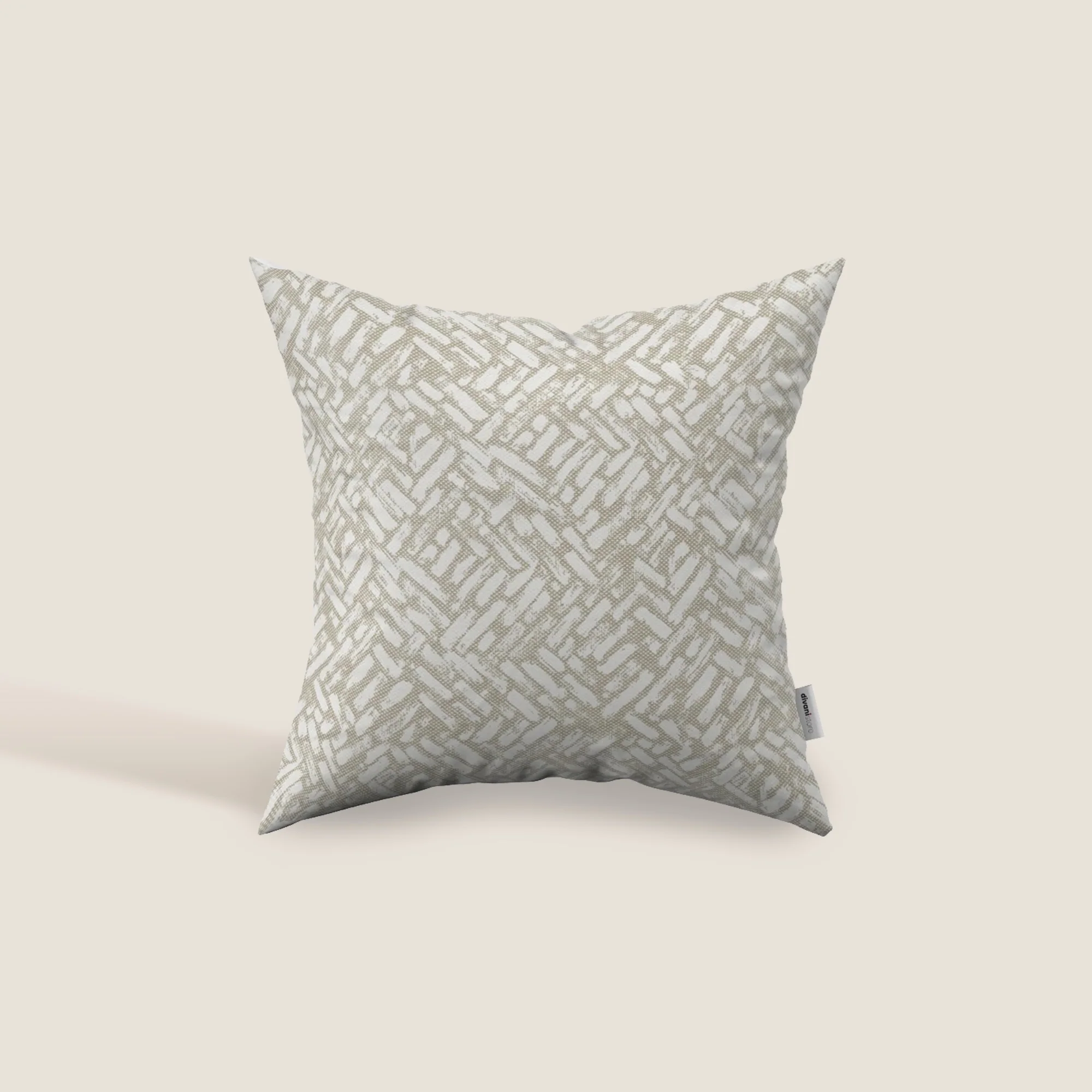 Brick coussins géométriques en tissu hydrofuge beige