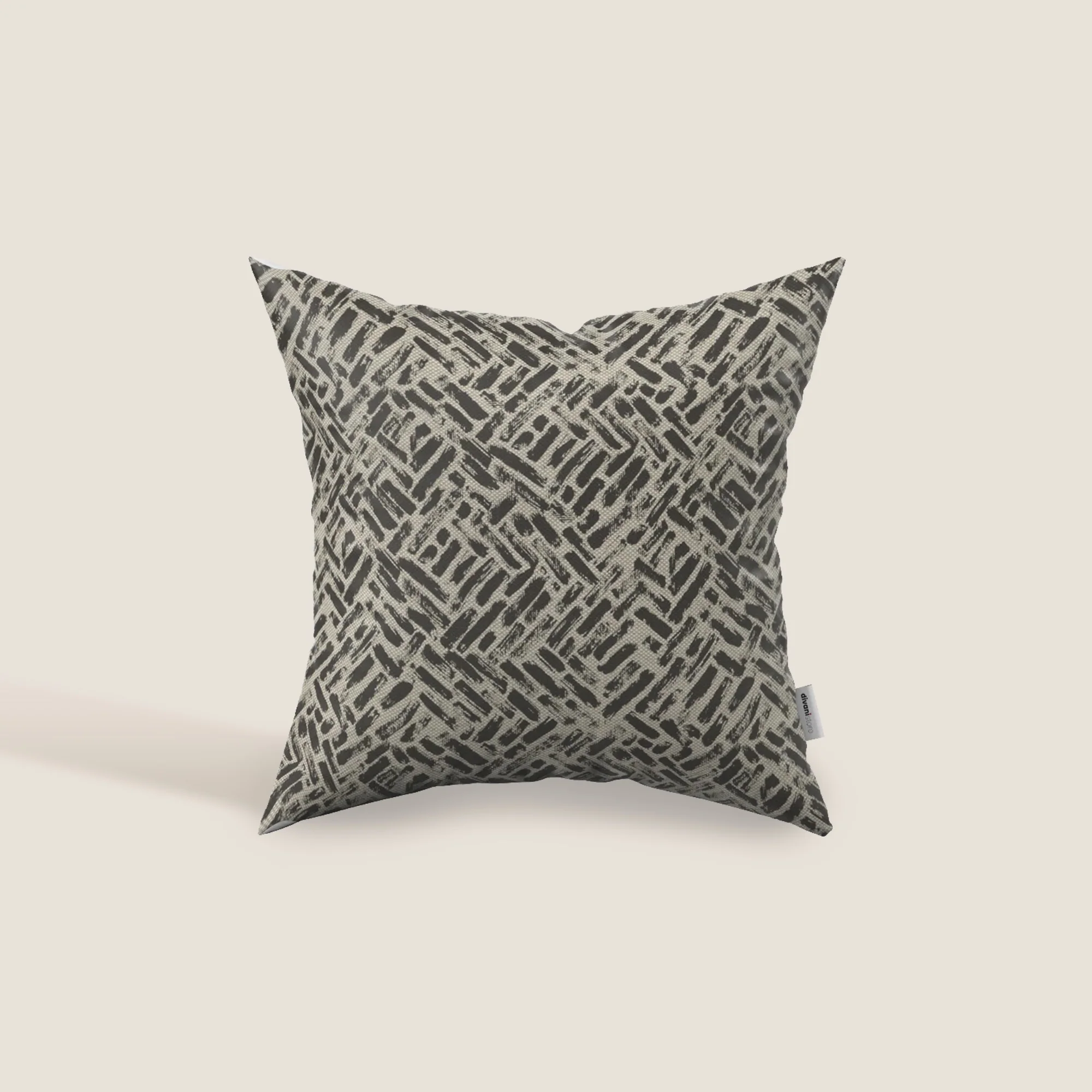 Brick coussins géométriques en tissu hydrofuge Taupe tortora