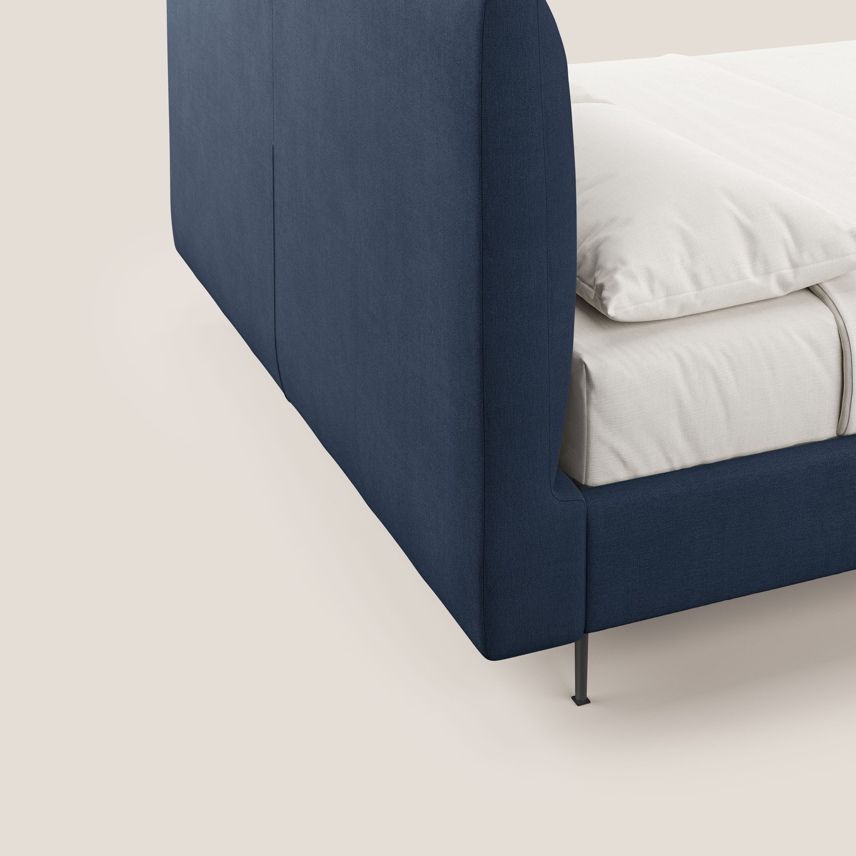 Calliope lit rembourré aux pieds hauts complÚtement déhoussable en tissu détachable T17 bleu - Image 6
