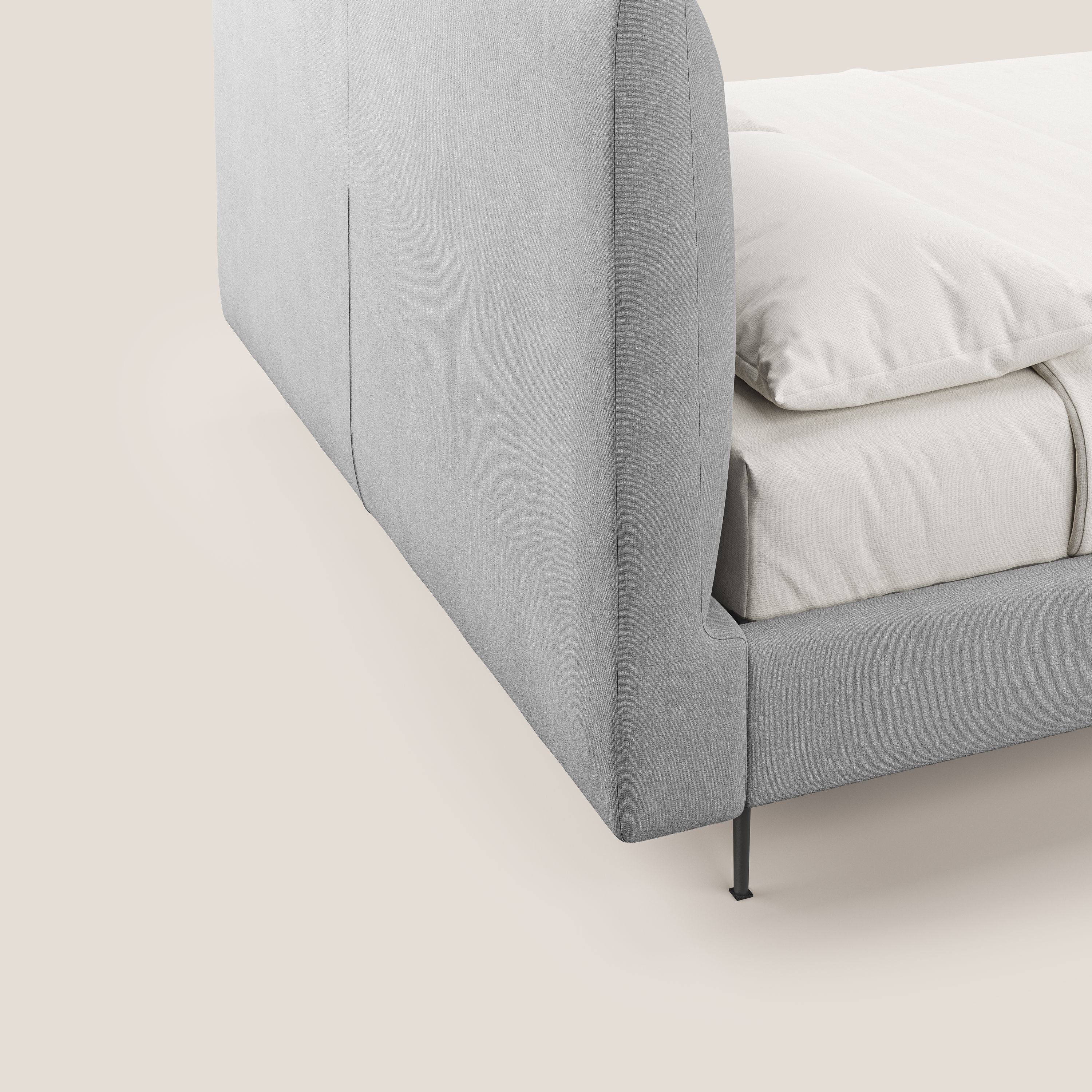 Calliope lit rembourré aux pieds hauts complètement déhoussable en tissu détachable T17 gris - Image 6