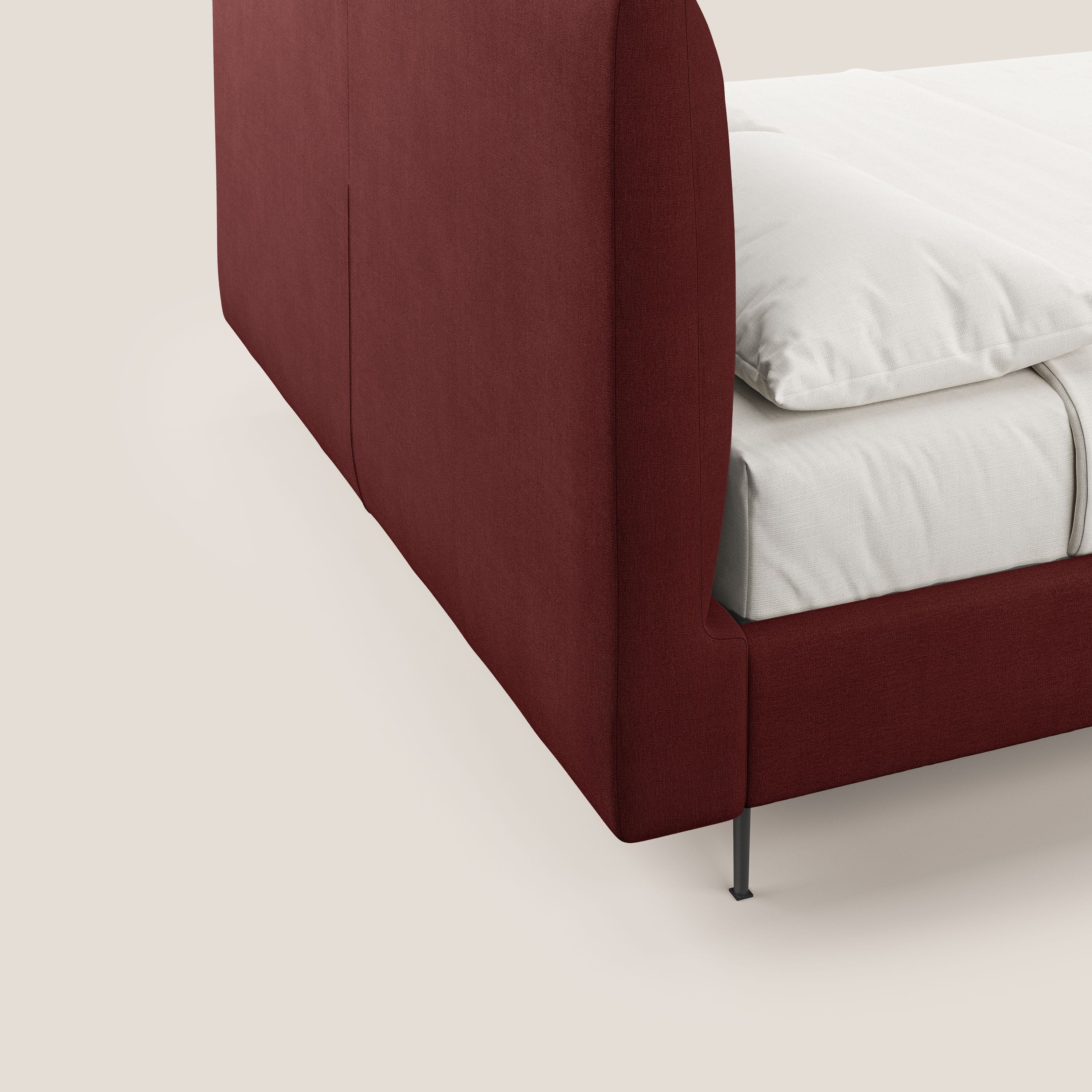 Calliope lit rembourré aux pieds hauts complètement déhoussable en tissu détachable T17 rouge - Image 6
