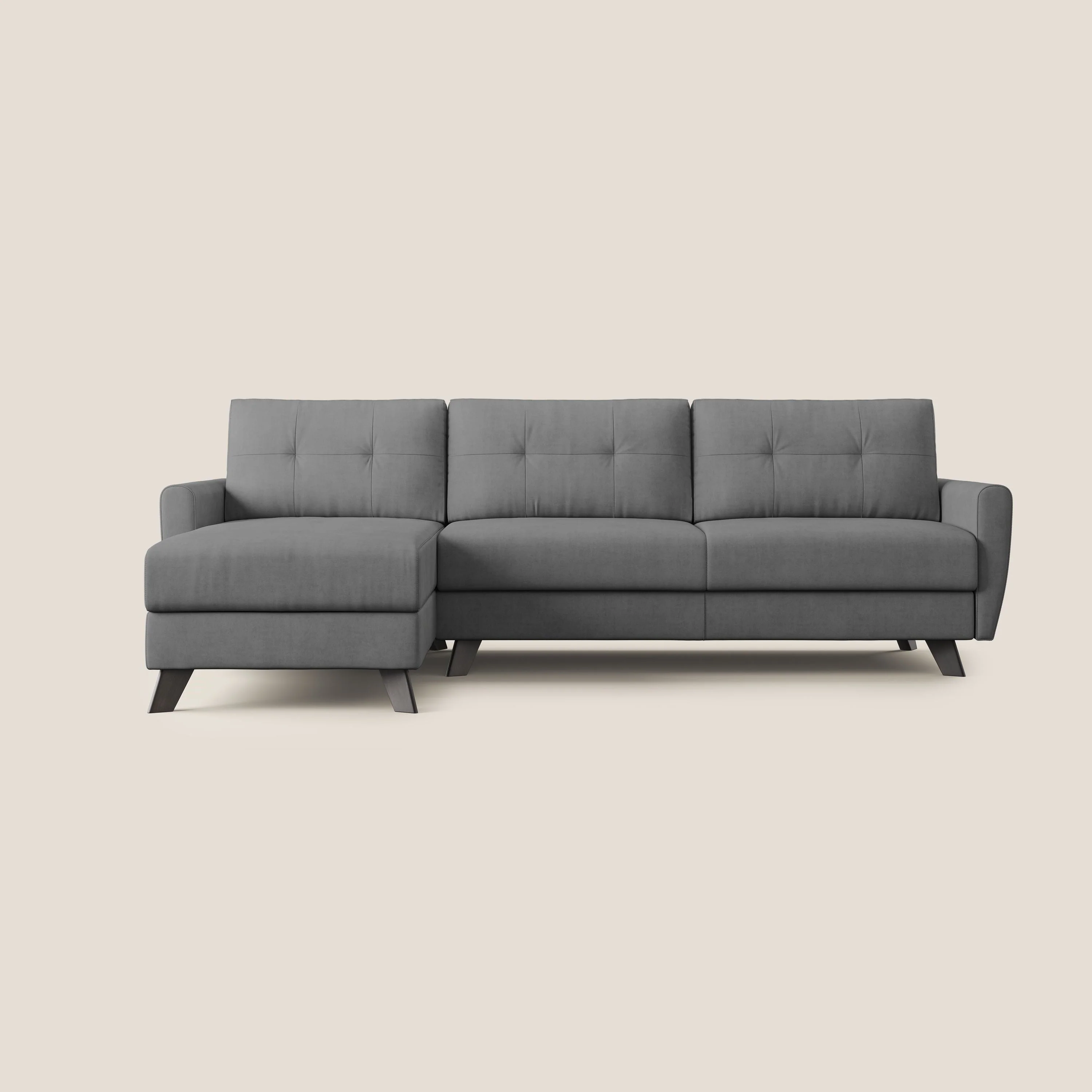 Callisto Canapé d'angle convertible en tissu doux imperméable T02 gris - Image 10