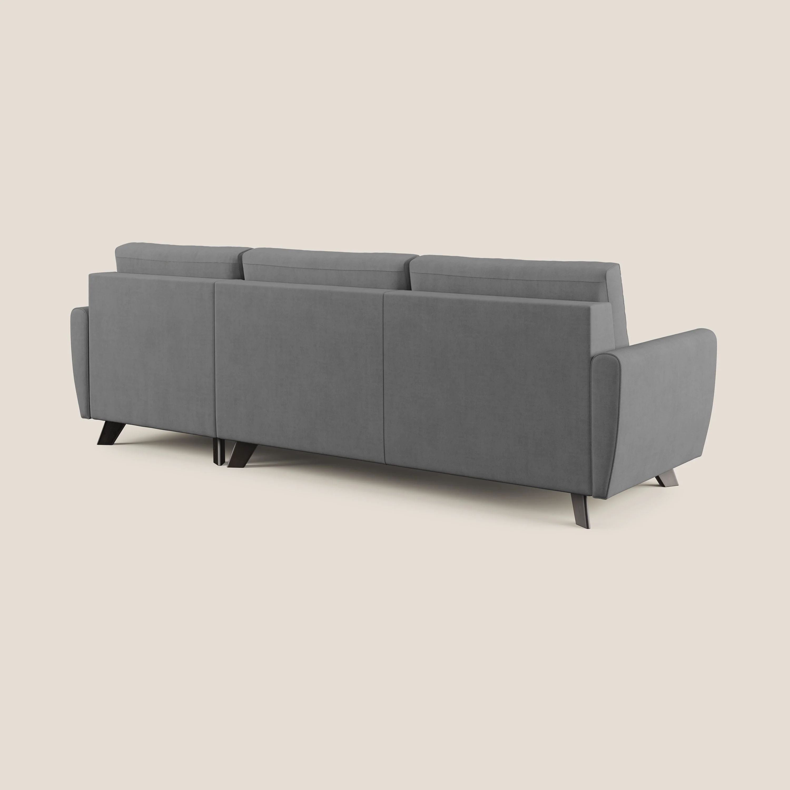 Callisto Canapé d'angle convertible en tissu doux imperméable T02 gris - Image 5