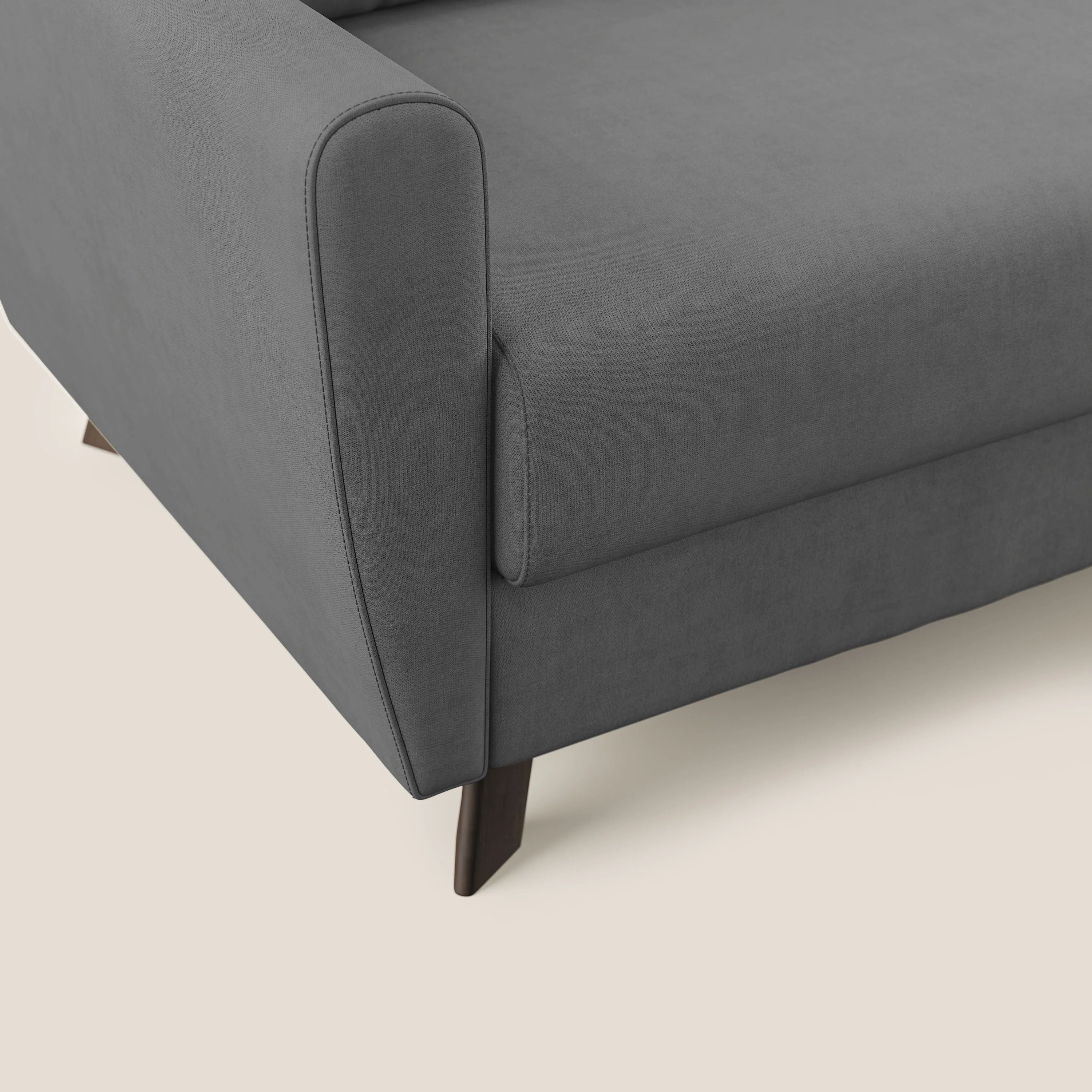 Callisto Canapé d'angle convertible en tissu doux imperméable T02 gris - Image 8