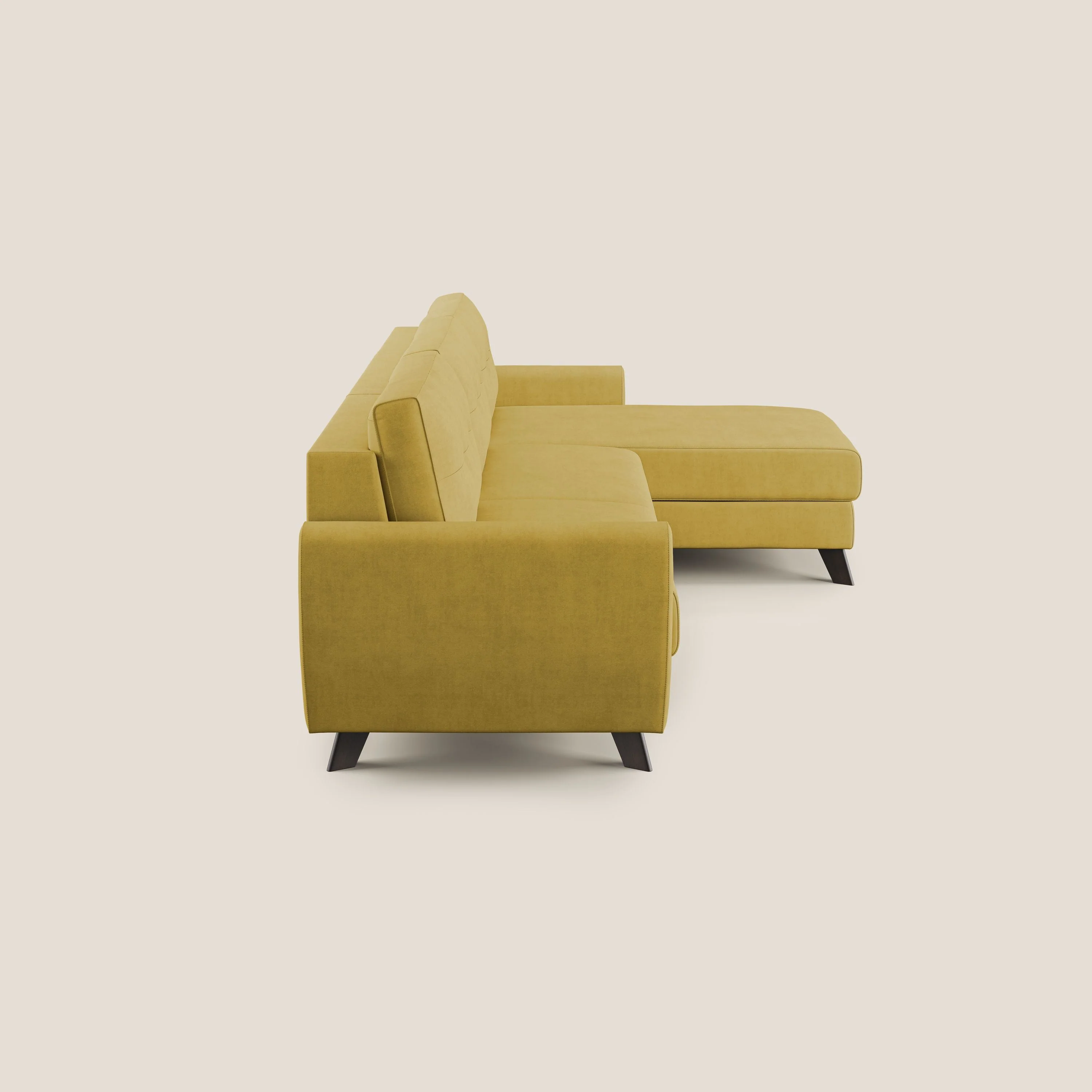 Callisto Canapé d'angle convertible en tissu doux imperméable T02 jaune - Image 4