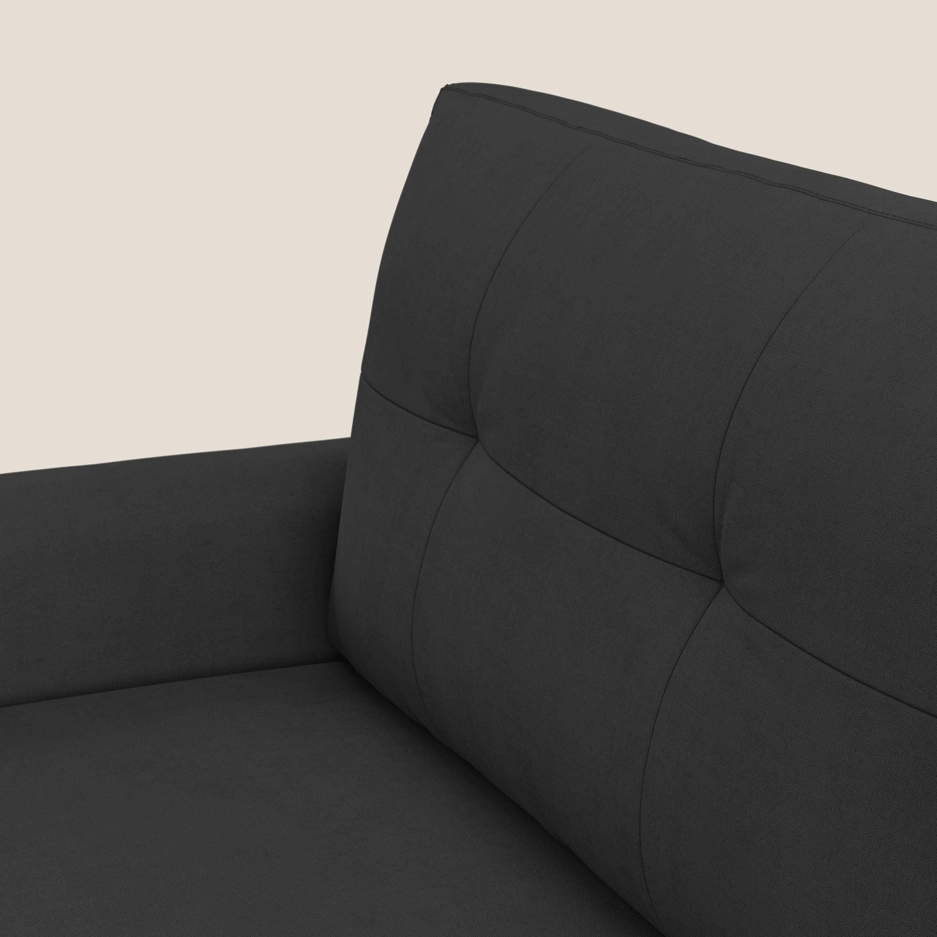Callisto Canapé d'angle convertible en tissu doux imperméable T02 noir - Image 7
