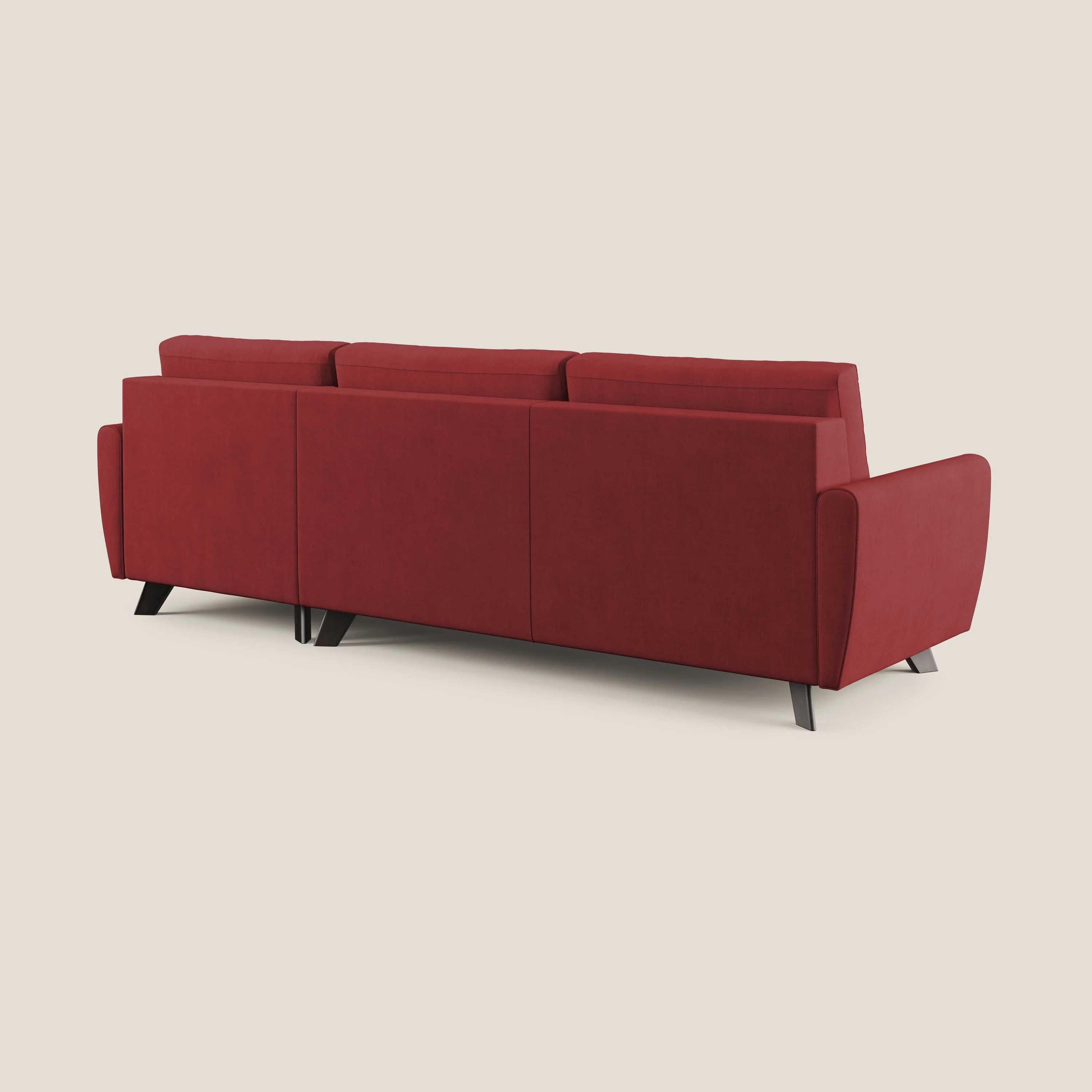 Callisto Canapé d'angle convertible en tissu doux imperméable T02 rouge - Image 5