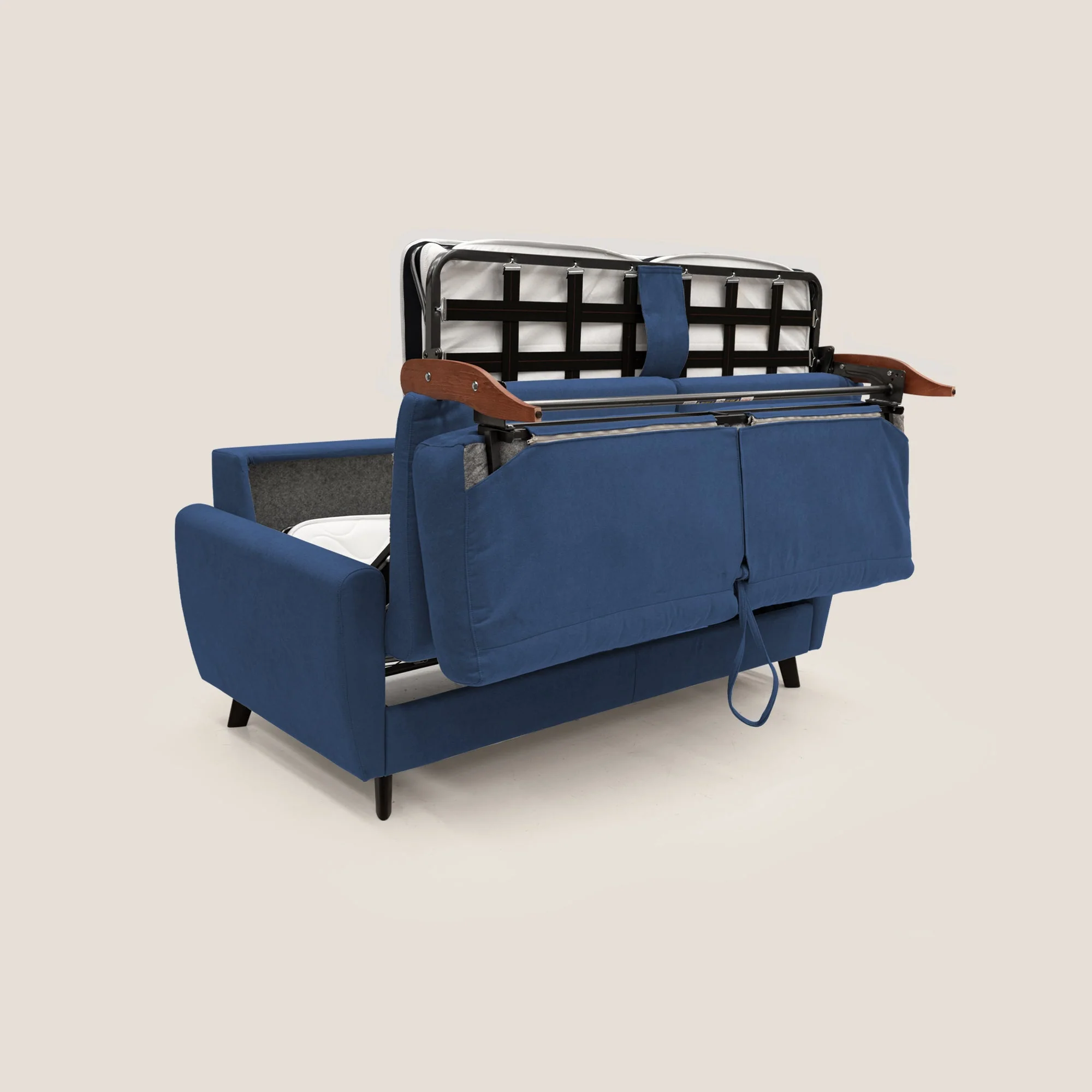 Callisto Canapé lit convertible en tissu doux imperméable T02 bleu - Image 14
