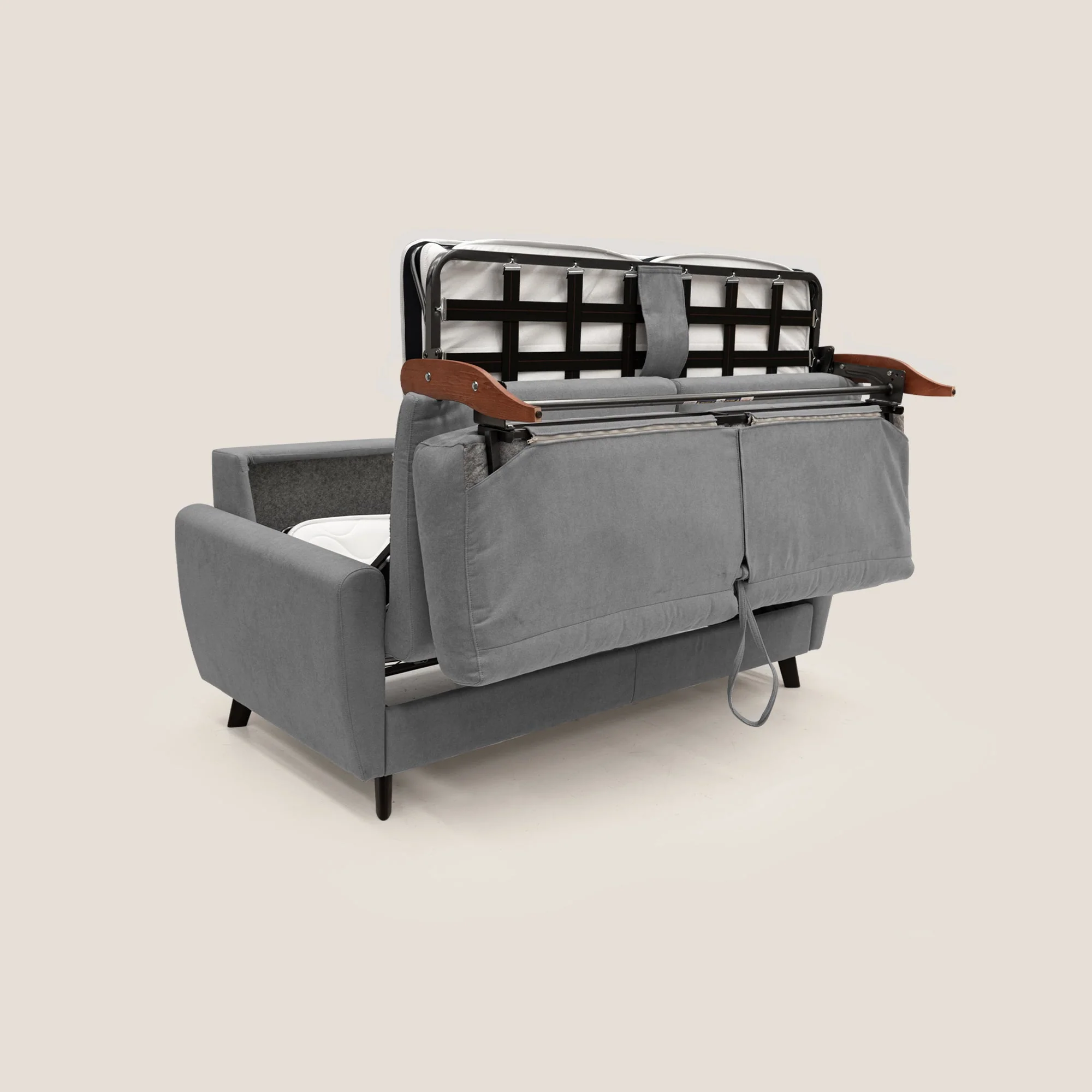Callisto Canapé lit convertible en tissu doux imperméable T02 gris - Image 9