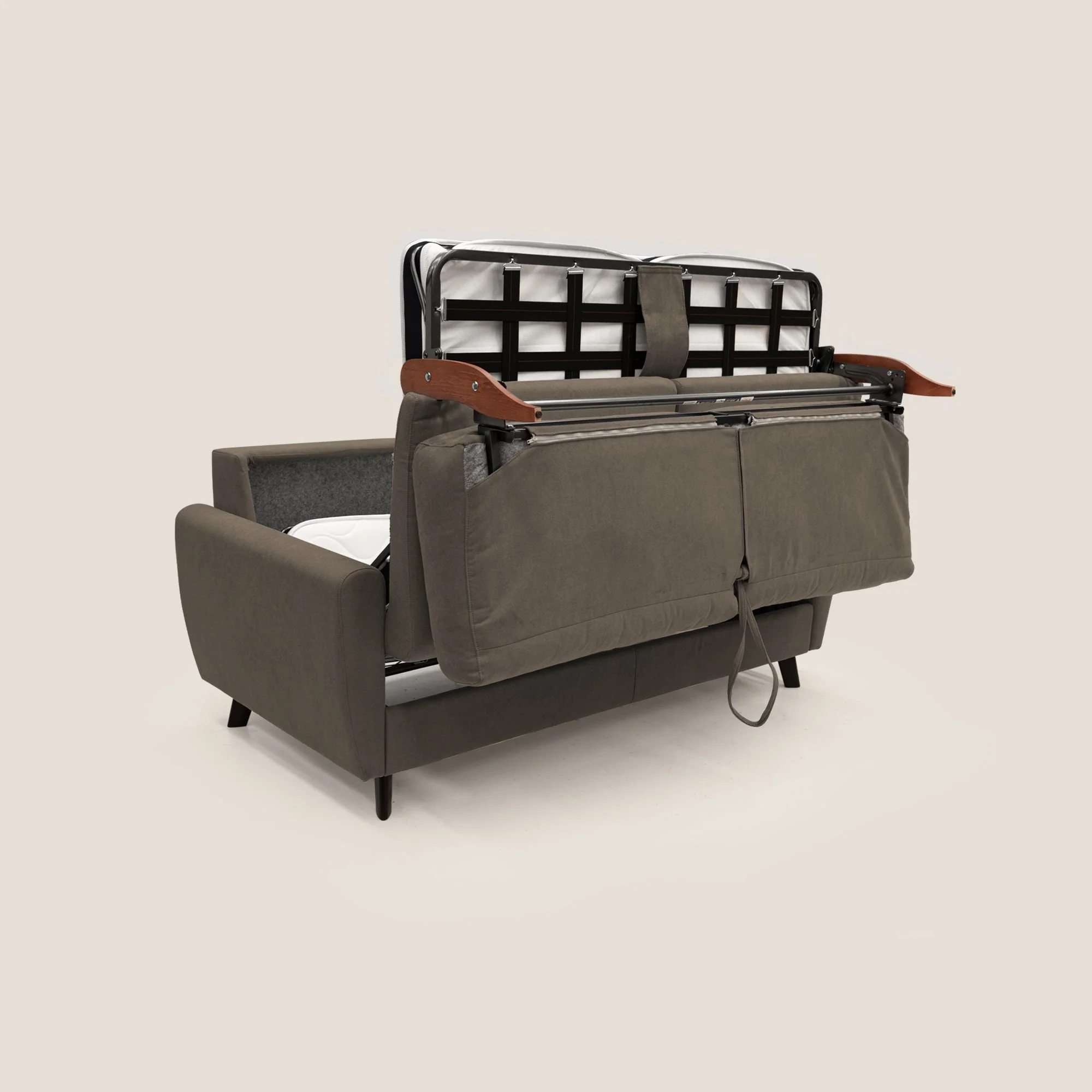 Callisto Canapé lit convertible en tissu doux imperméable T02 marron - Image 9