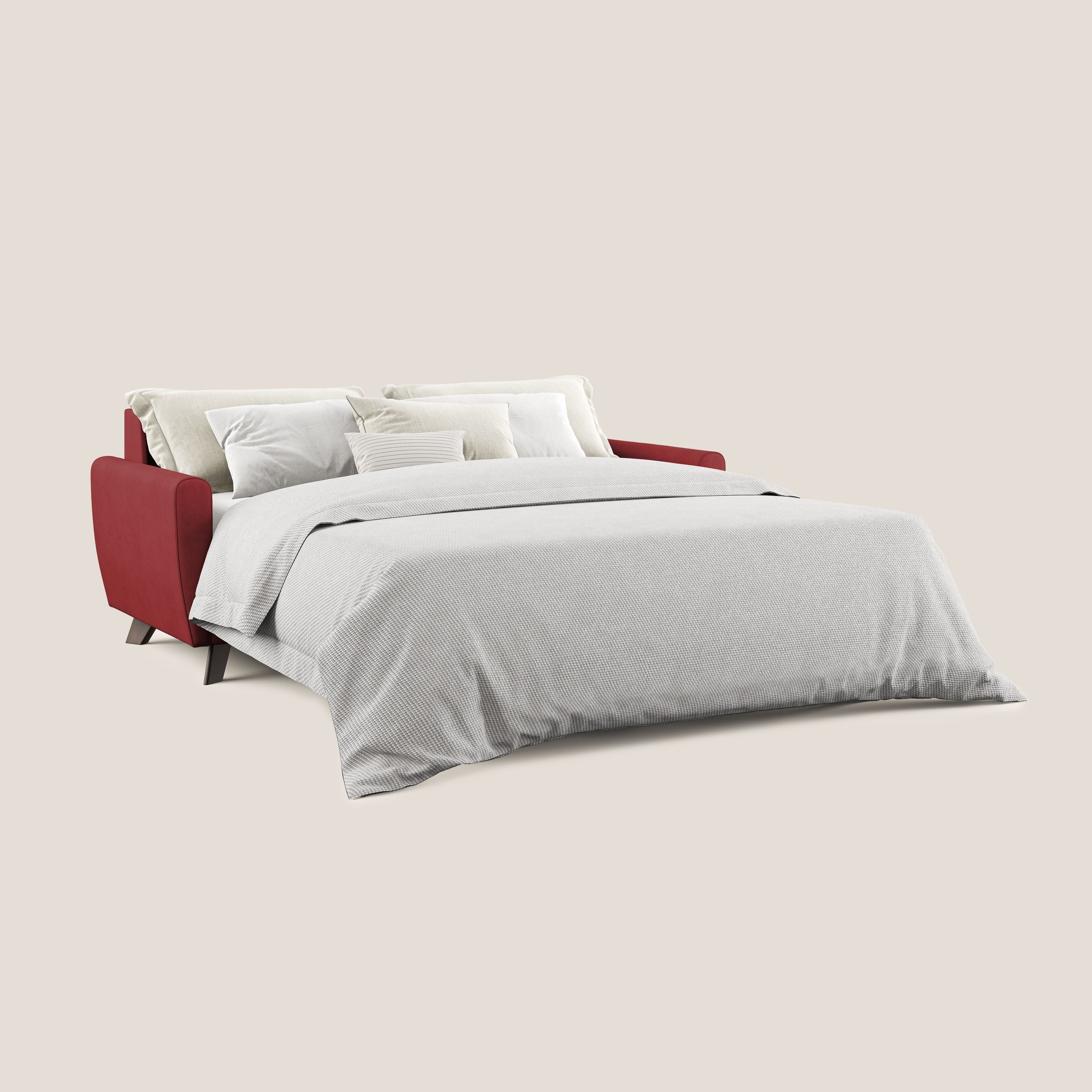 Callisto Canapé lit convertible en tissu doux imperméable T02 rouge - Image 2