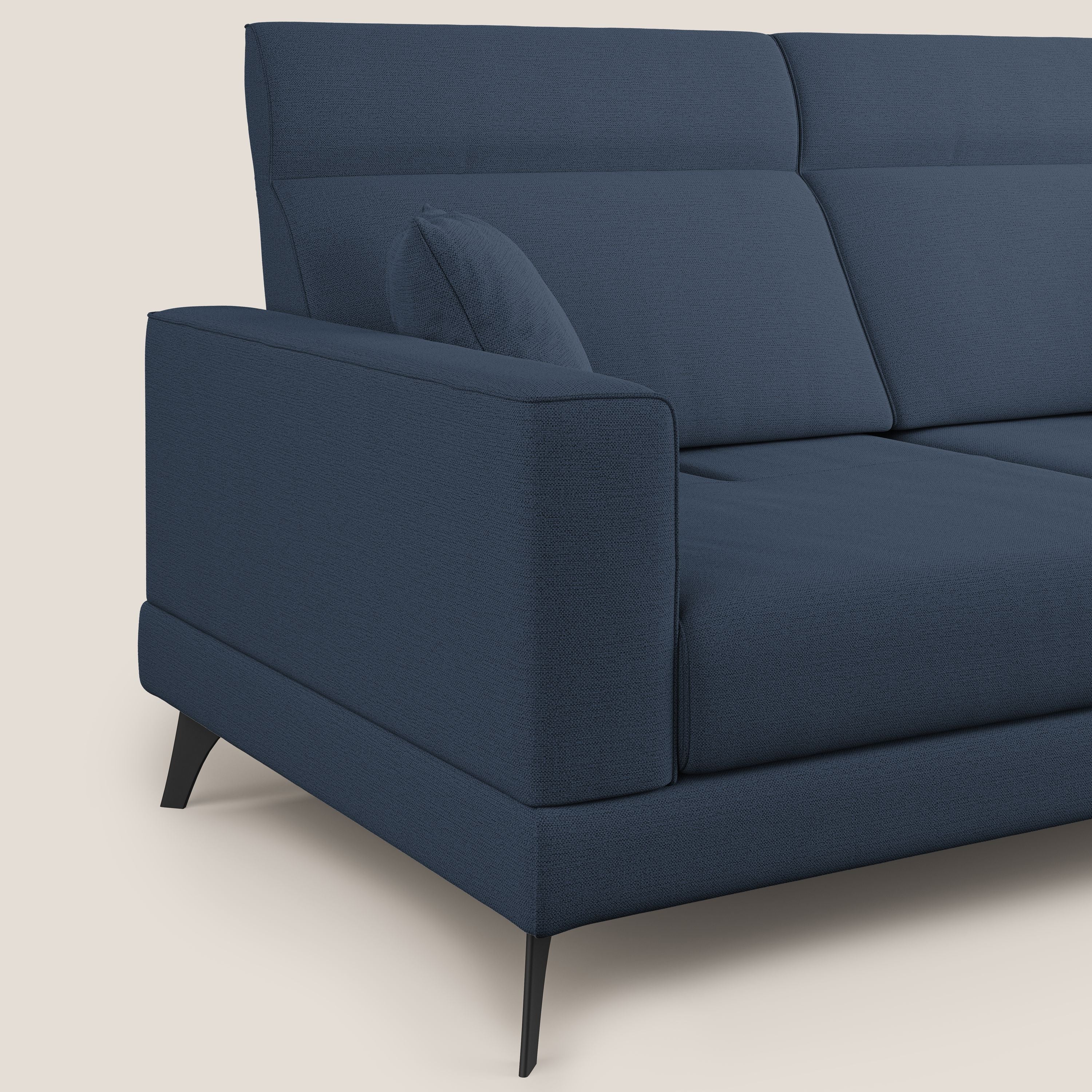 Slide Canapé avec dossiers coulissants et appuie-tête en tissu imperméable simili coton T19 bleu - Image 9