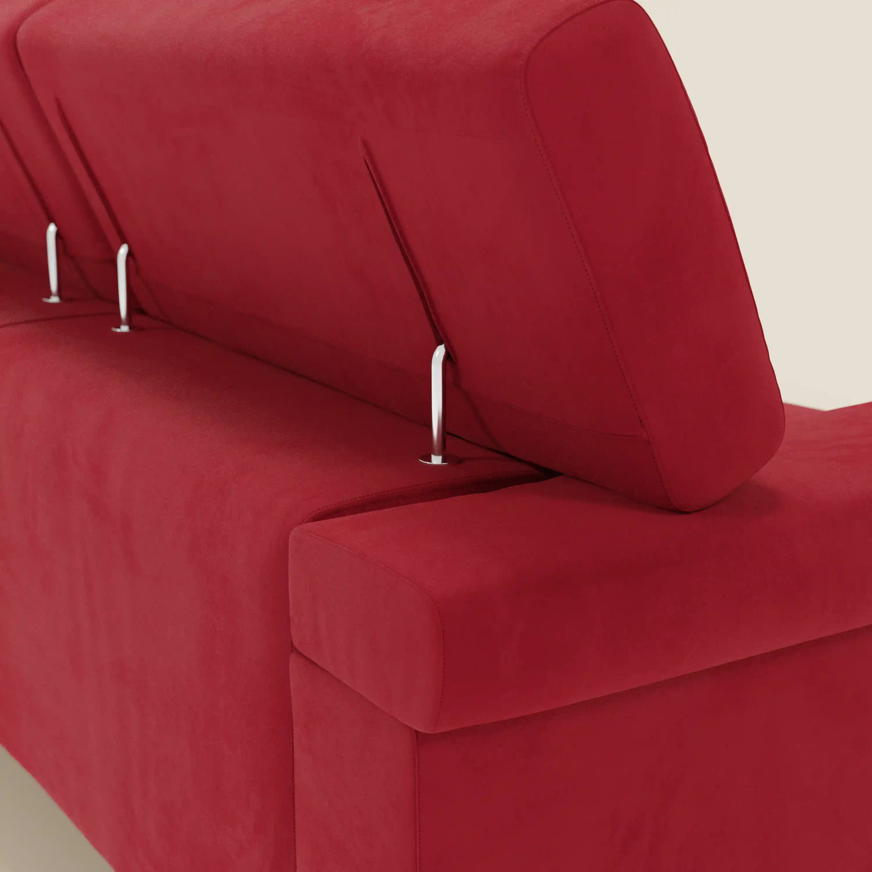 Raffaello Canapé d'angle avec assises coulissantes et têtières en microfibre détachable T11 rouge - Image 8