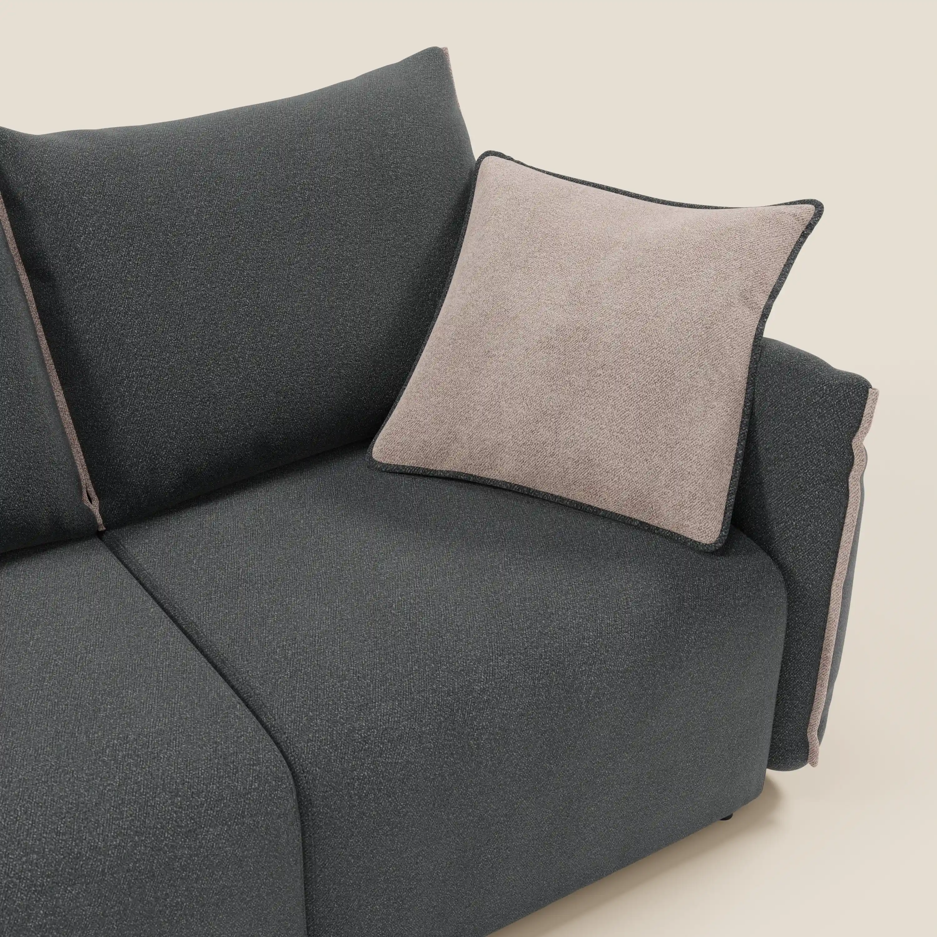 Flexar Canapé  avec 3 assises coulissantes et dossier en duvet en bouclette douce et imperméable T07 Anthracite - rose - Image 10