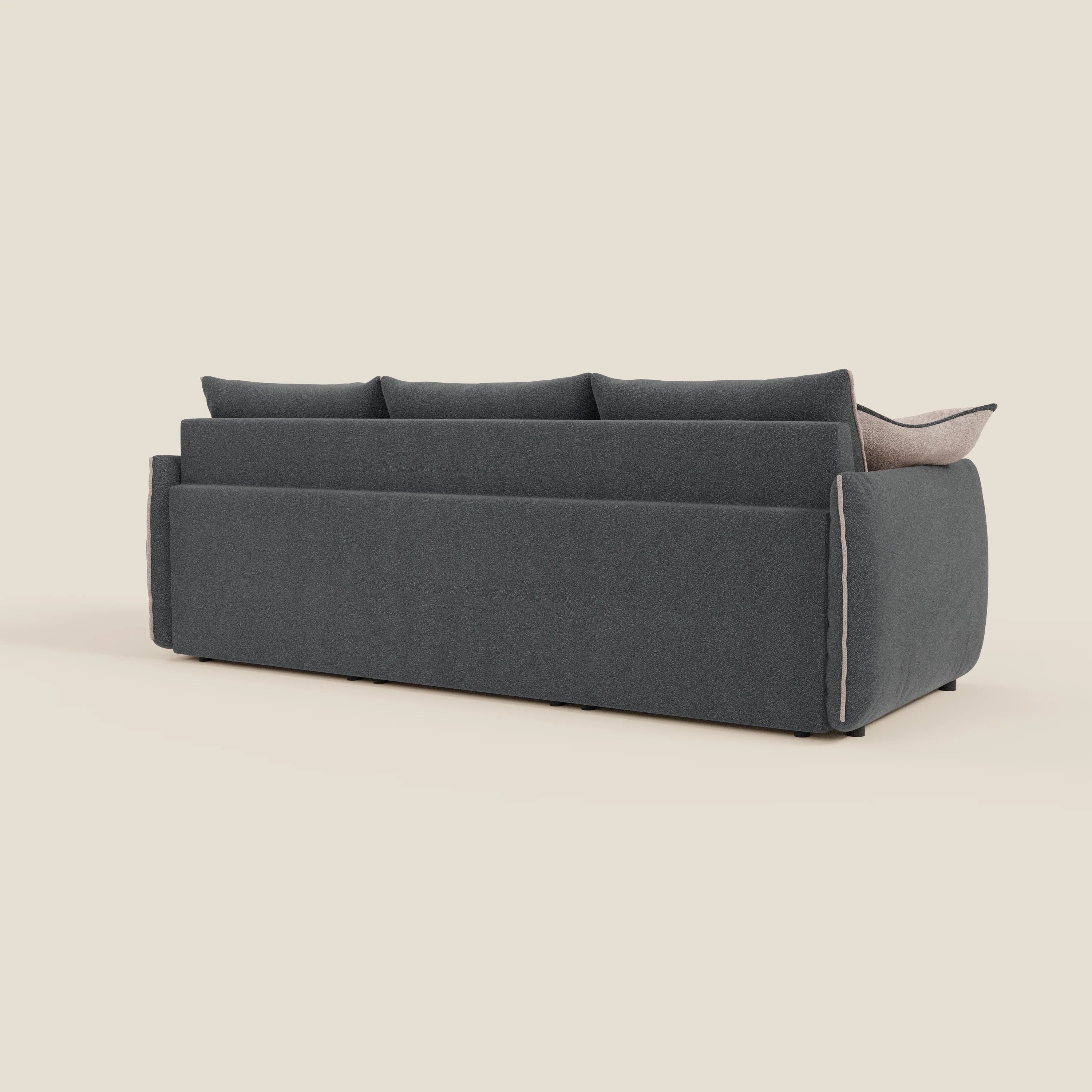 Flexar Canapé  avec 3 assises coulissantes et dossier en duvet en bouclette douce et imperméable T07 Anthracite - rose - Image 8
