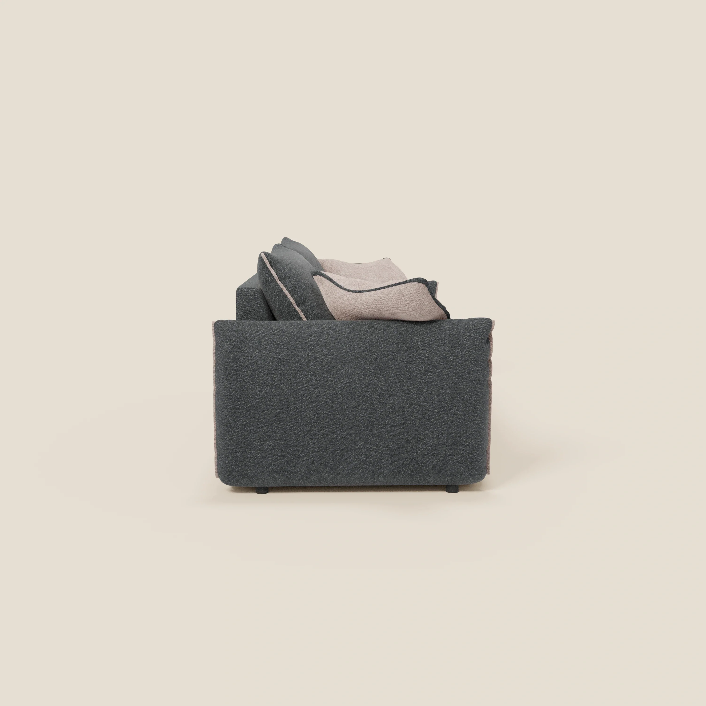 Flexar Canapé  avec assises coulissantes et dossier en duvet en bouclette douce et imperméable T07 Anthracite - rose - Image 6