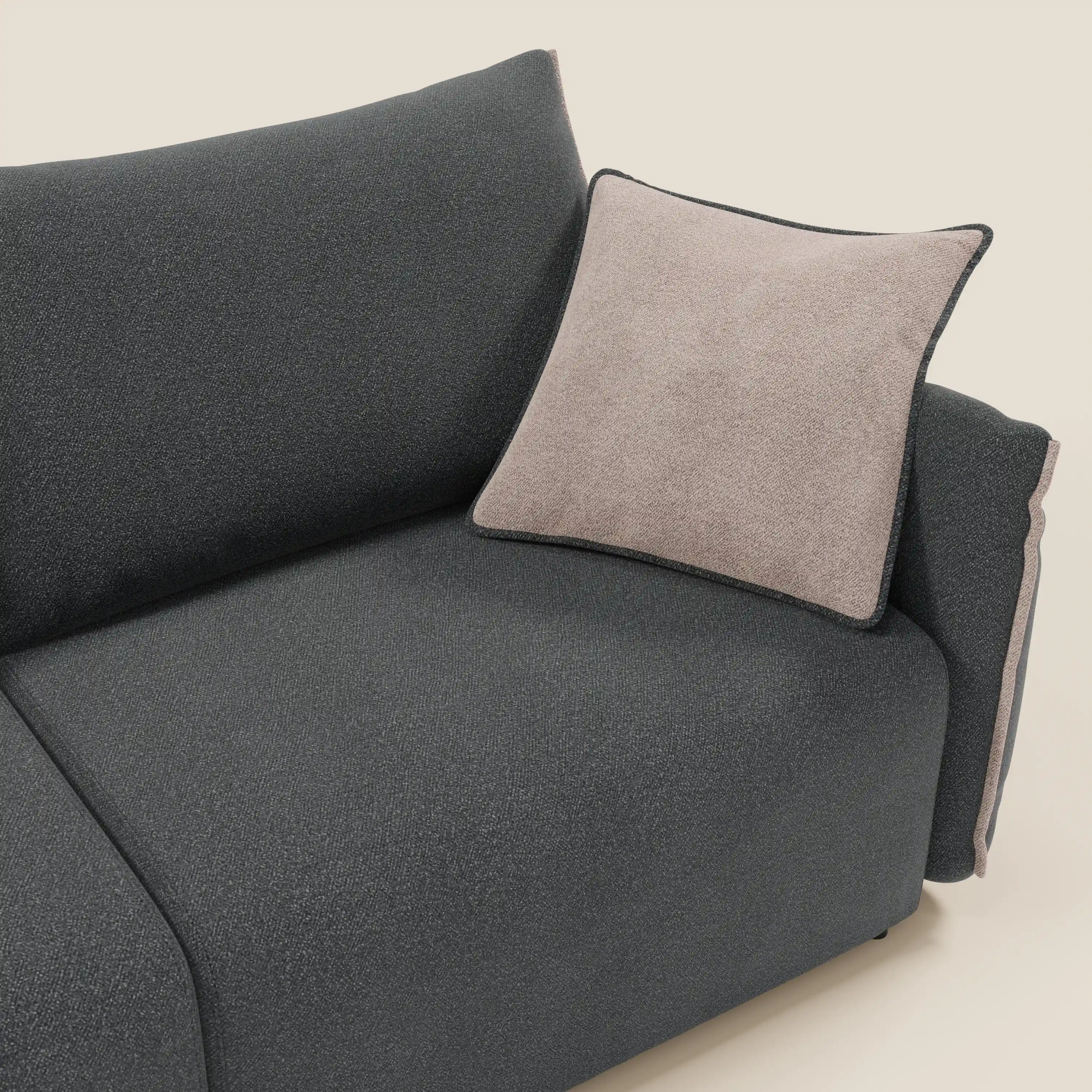 Flexar Canapé  avec assises coulissantes et dossier en duvet en bouclette douce et imperméable T07 Anthracite - rose - Image 8