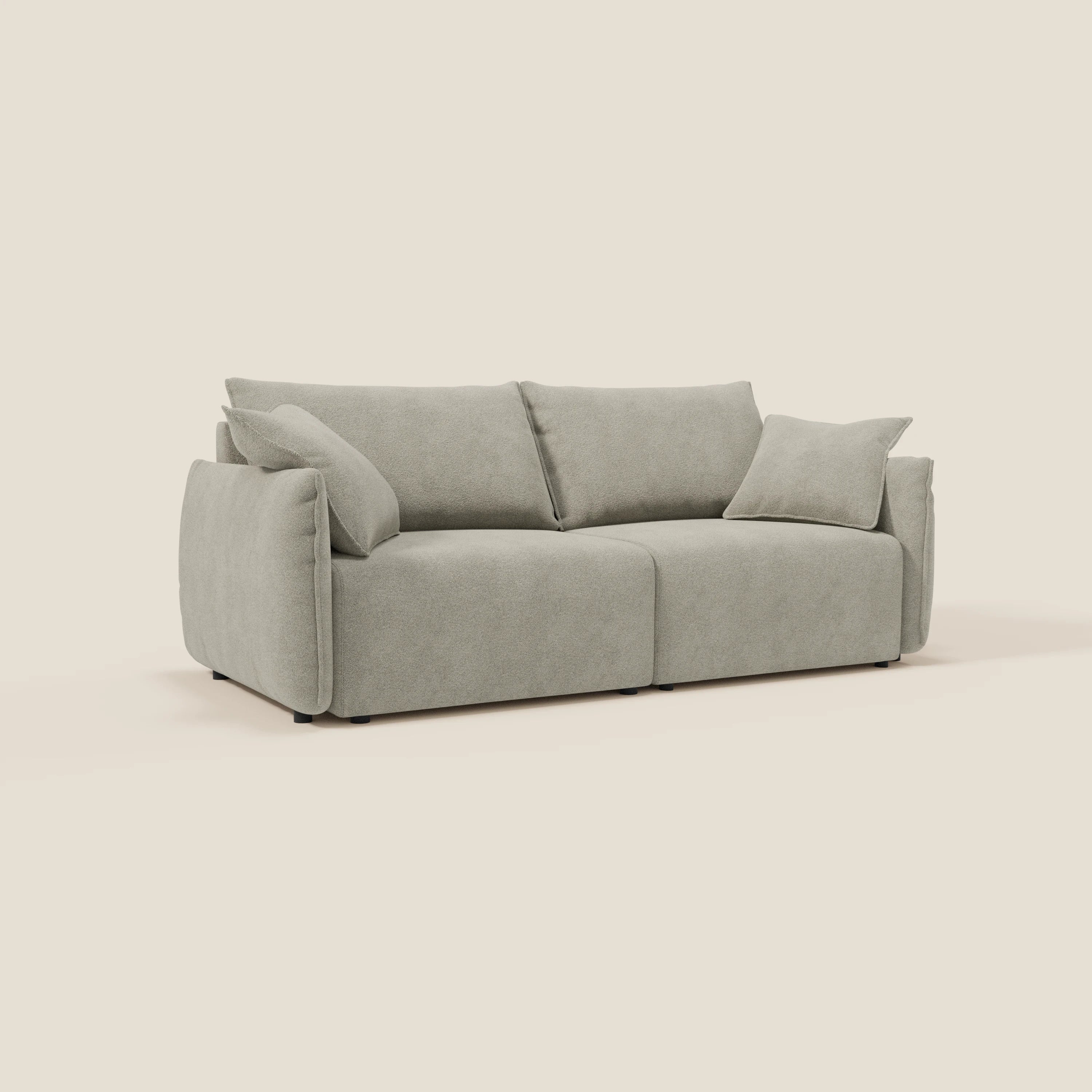 Flexar Canapé avec assises coulissantes et dossier en duvet en bouclette douce et imperméable T07 Beige - Image 3