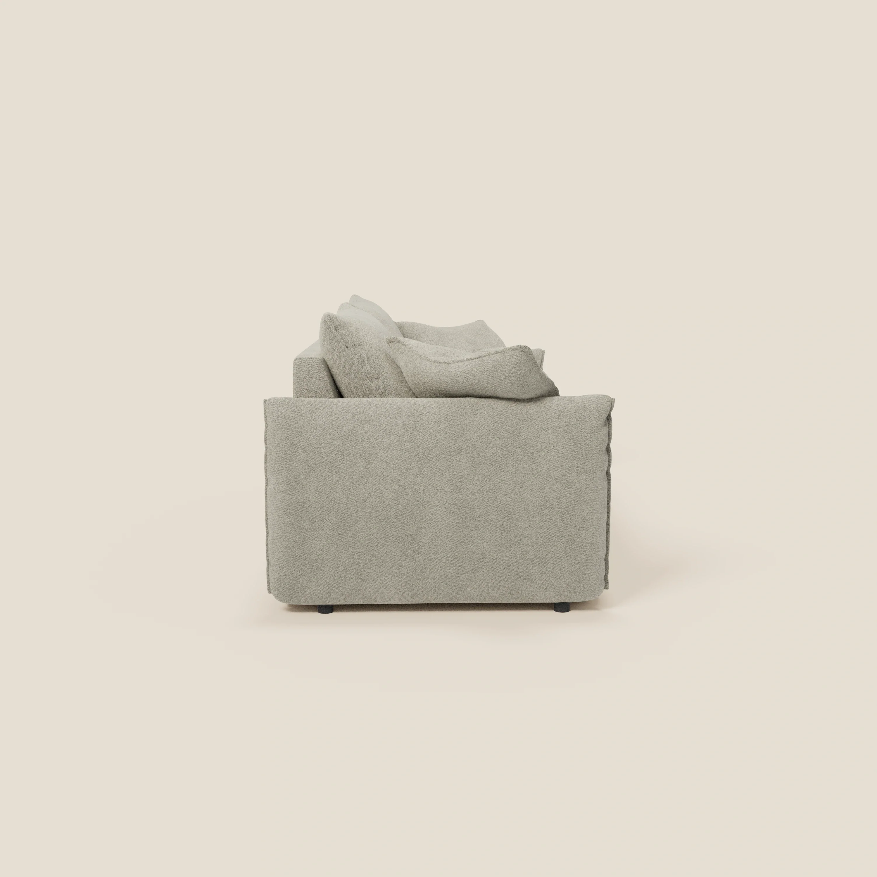 Flexar Canapé avec assises coulissantes et dossier en duvet en bouclette douce et imperméable T07 Beige - Image 6