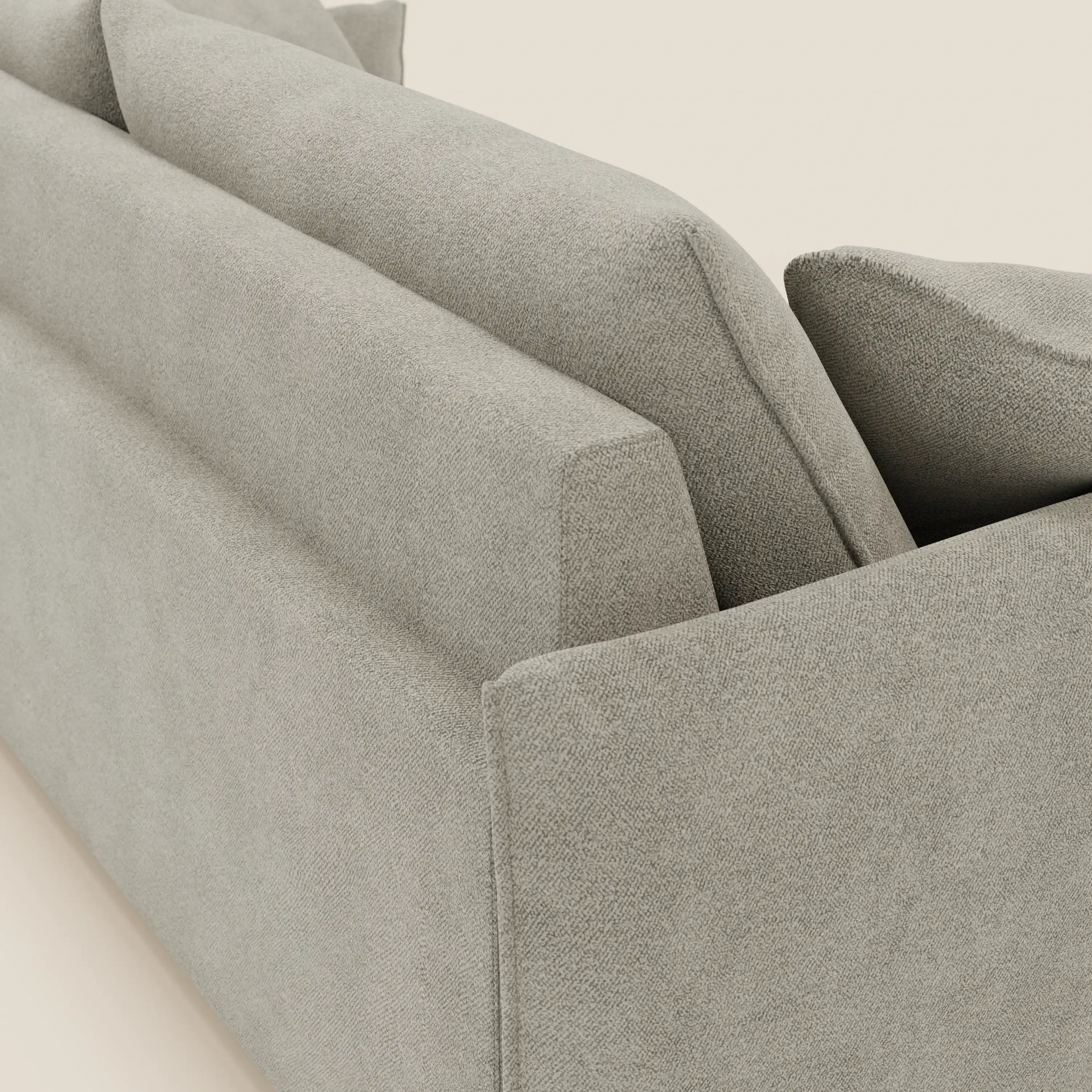 Flexar Canapé avec assises coulissantes et dossier en duvet en bouclette douce et imperméable T07 Beige - Image 8