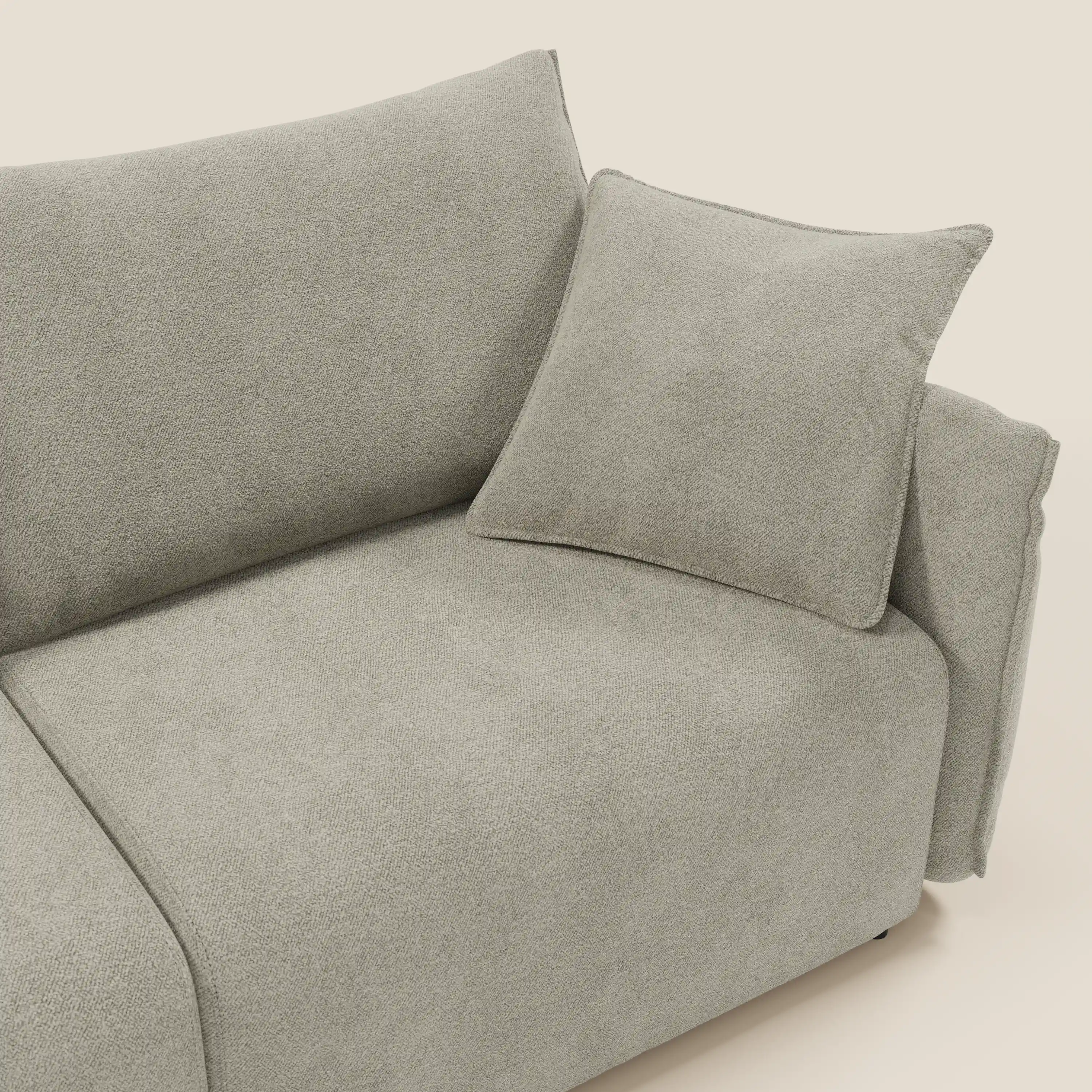 Flexar Canapé avec assises coulissantes et dossier en duvet en bouclette douce et imperméable T07 Beige - Image 9