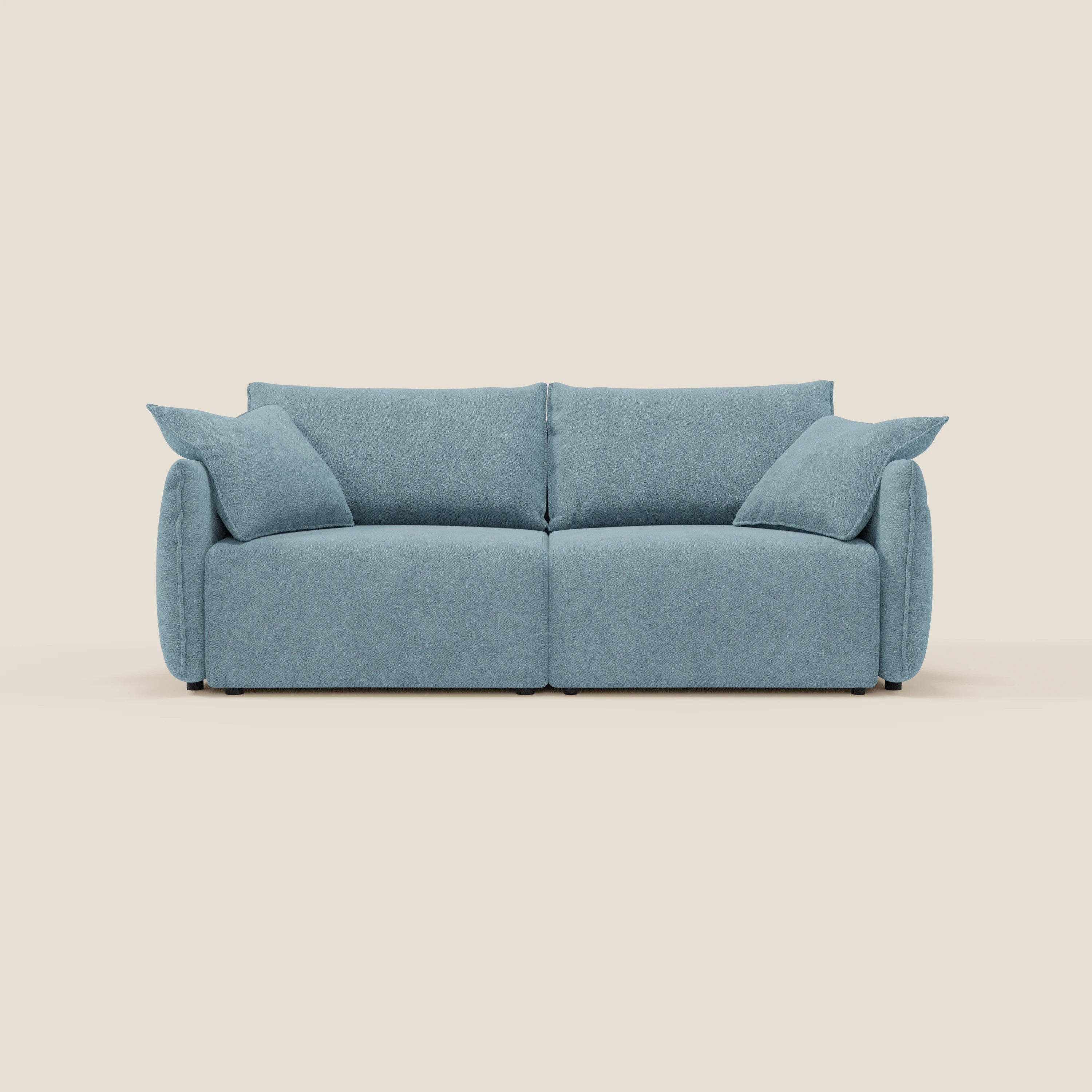 Flexar Canapé avec assises coulissantes et dossier en duvet en bouclette douce et imperméable T07 Bleu pastel