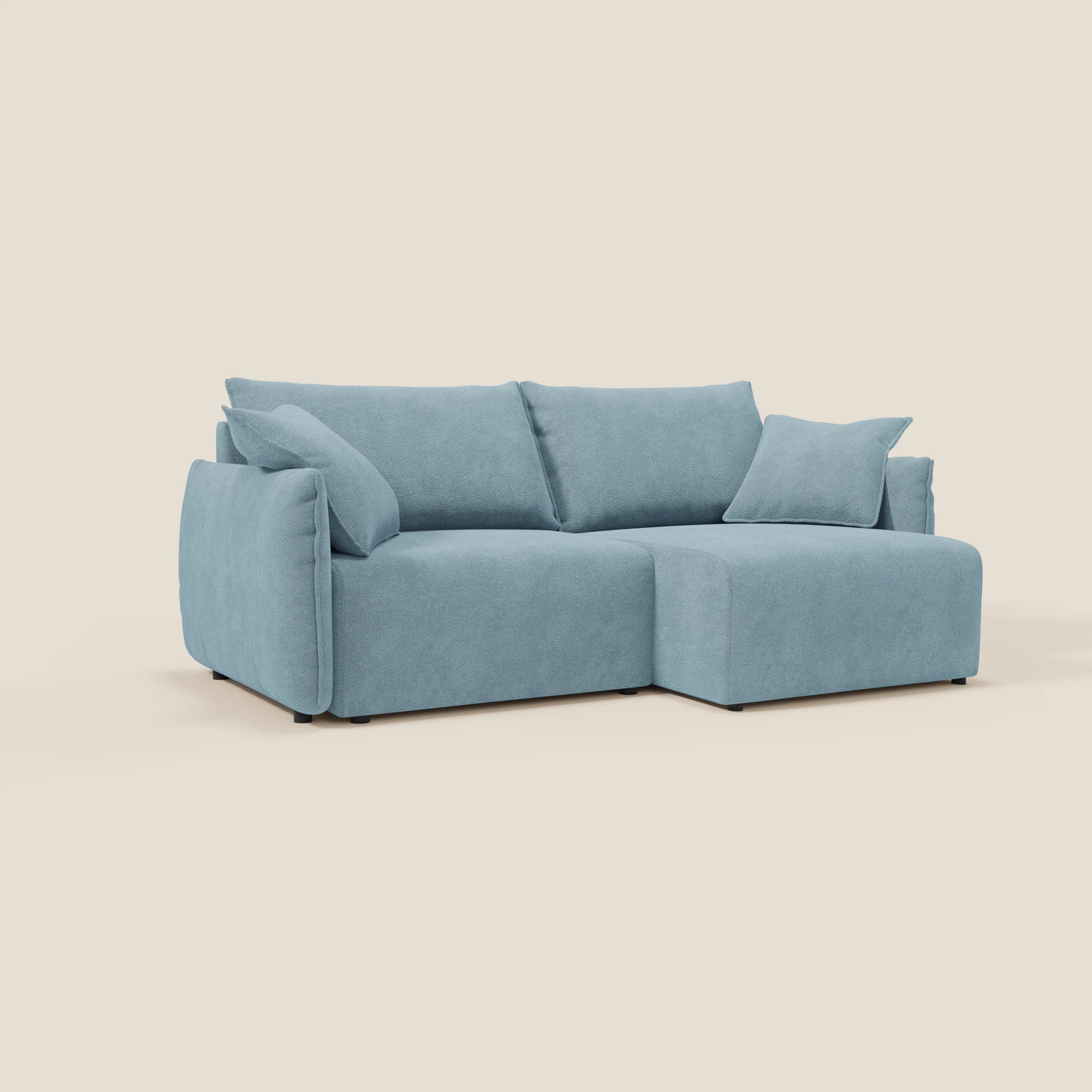 Flexar Canapé avec assises coulissantes et dossier en duvet en bouclette douce et imperméable T07 Bleu pastel - Image 2