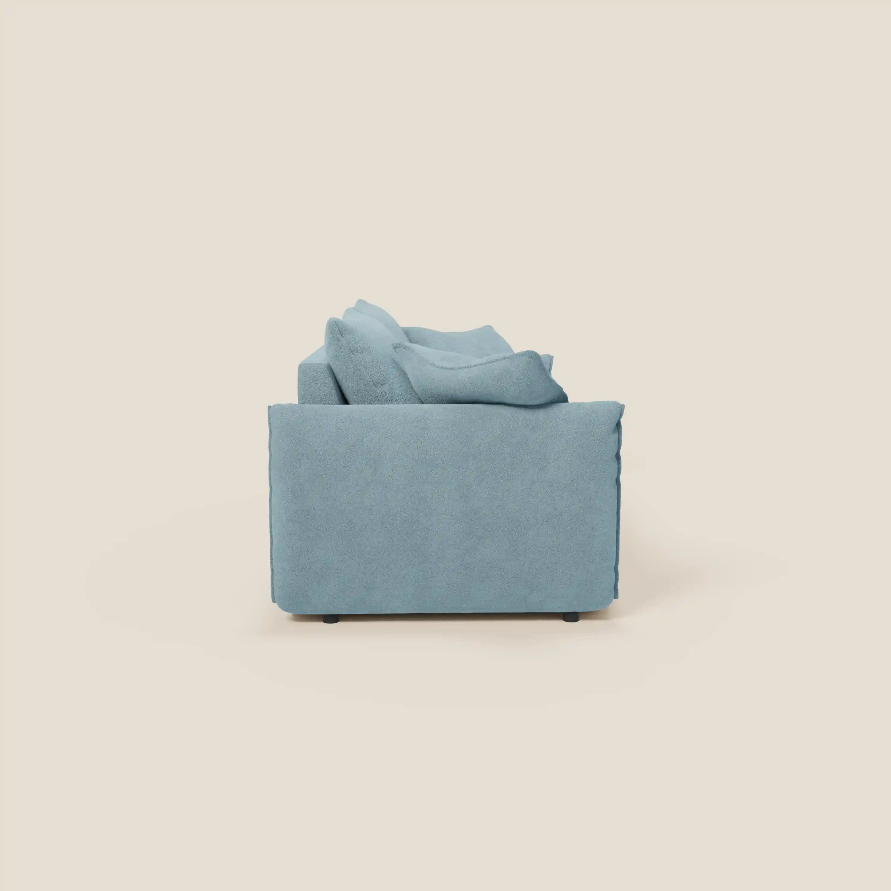 Flexar Canapé avec assises coulissantes et dossier en duvet en bouclette douce et imperméable T07 Bleu pastel - Image 6