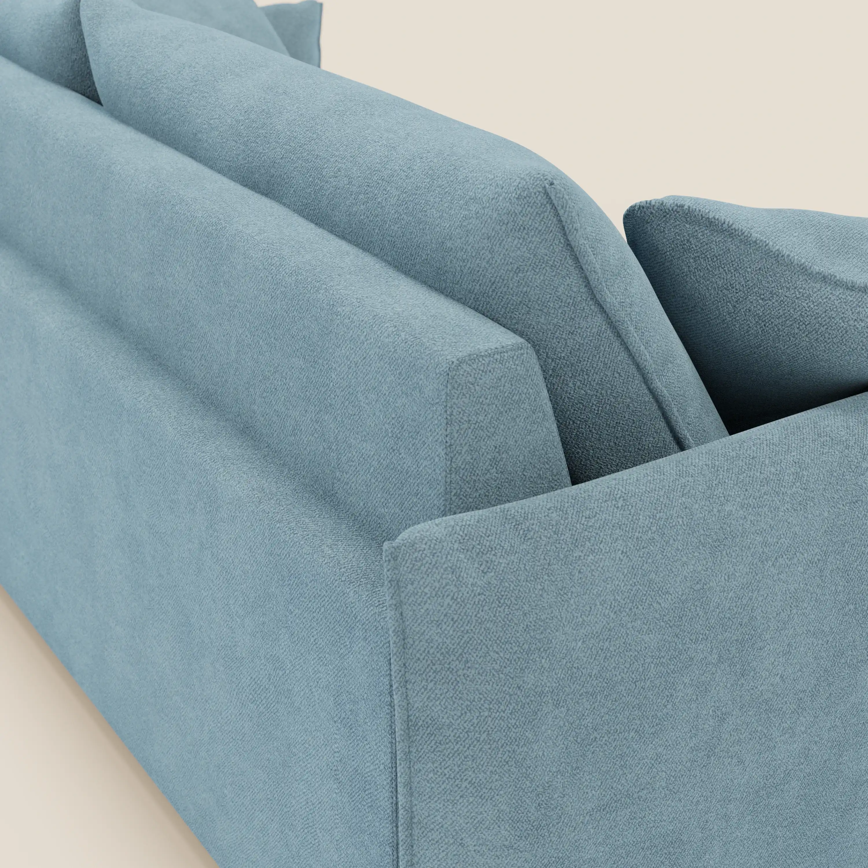 Flexar Canapé avec assises coulissantes et dossier en duvet en bouclette douce et imperméable T07 Bleu pastel - Image 8