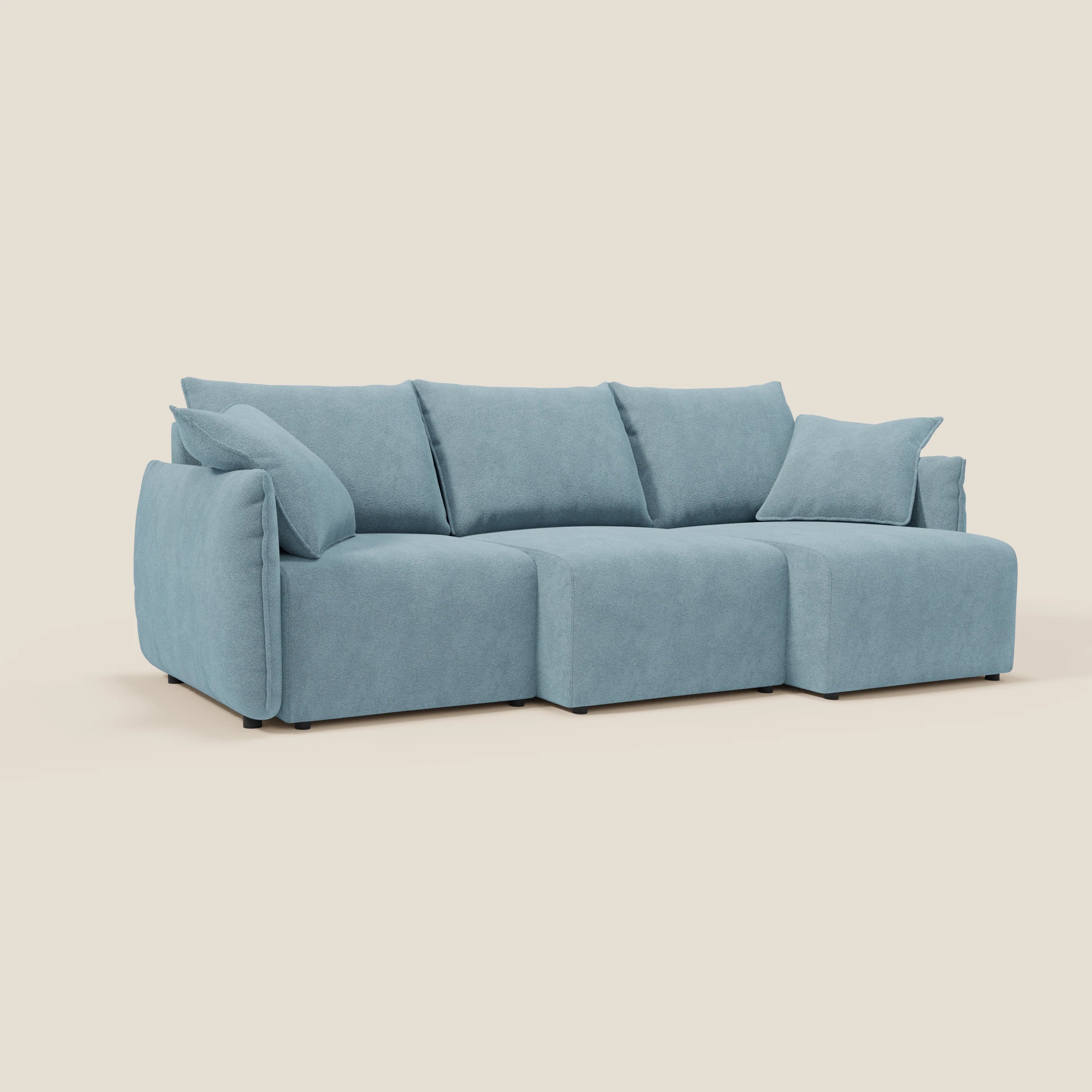 Flexar Canapé  avec 3 assises coulissantes et dossier en duvet en bouclette douce et imperméable T07 Bleu pastel - Image 2