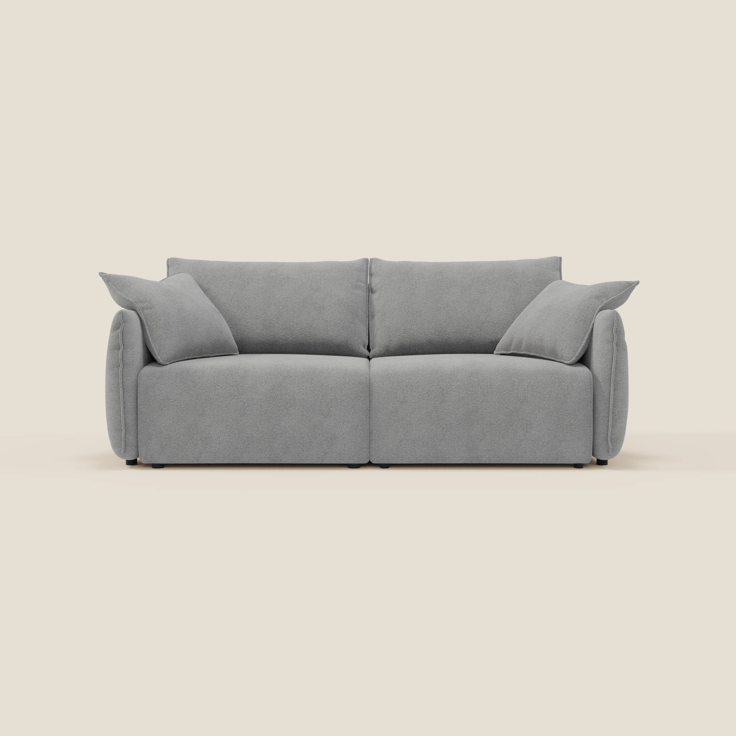 Flexar Canapé avec assises coulissantes et dossier en duvet en bouclette douce et imperméable T07 Gris
